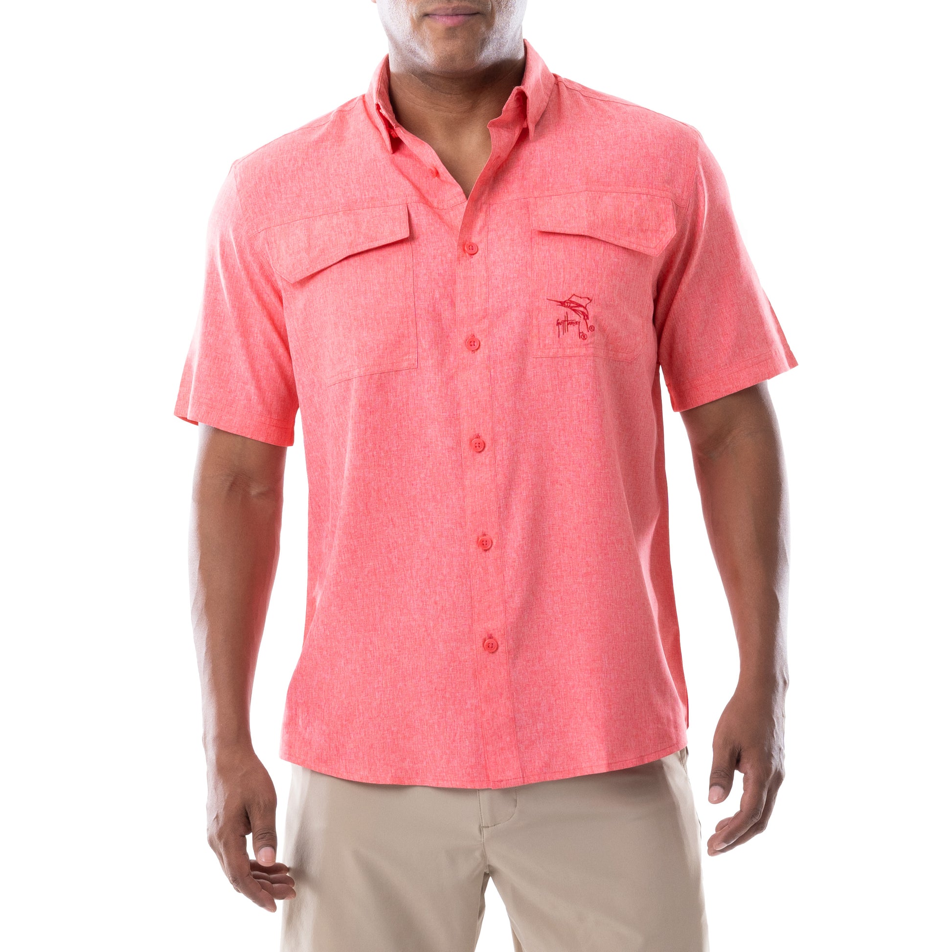 Guy Harvey Original Vintage Red Fishing Shirt Short Sleeve Large 5xx