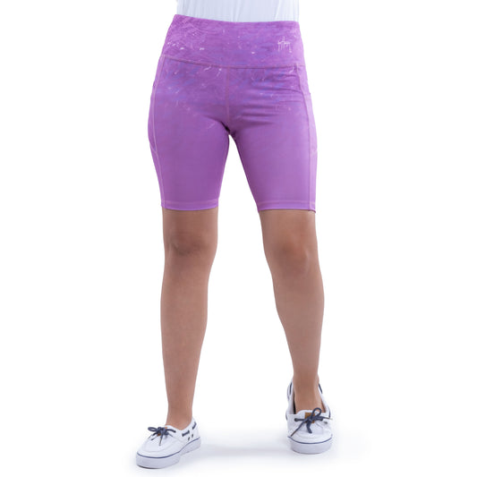 Ladies Purple Radar Biker Shorts