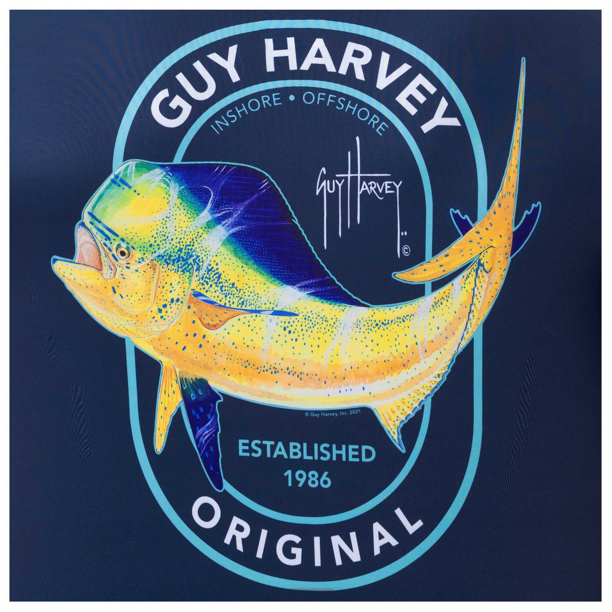 Guy Harvey | Men's Mahi Core Short Sleeve Performance Shirt, Small
