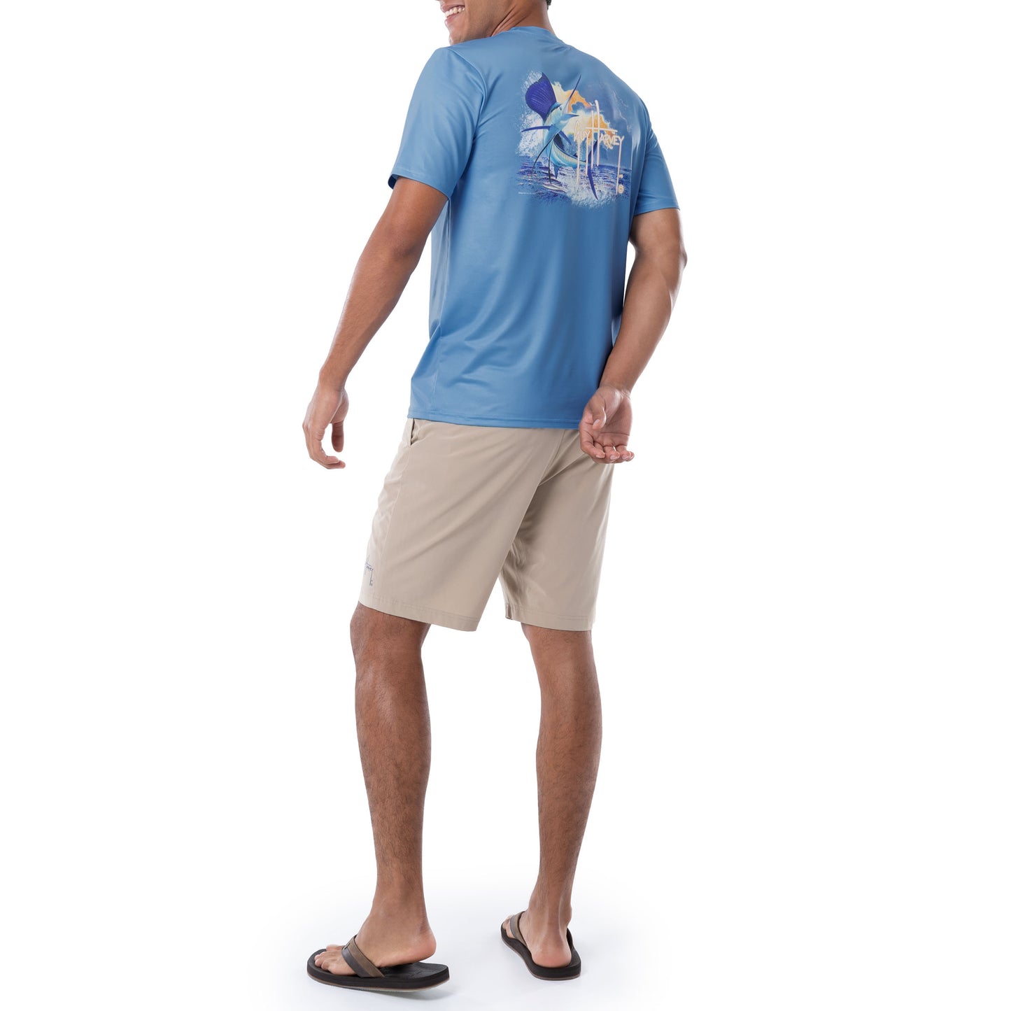 Men's Sunset Sailfish Short Sleeve Performance Shirt View 5