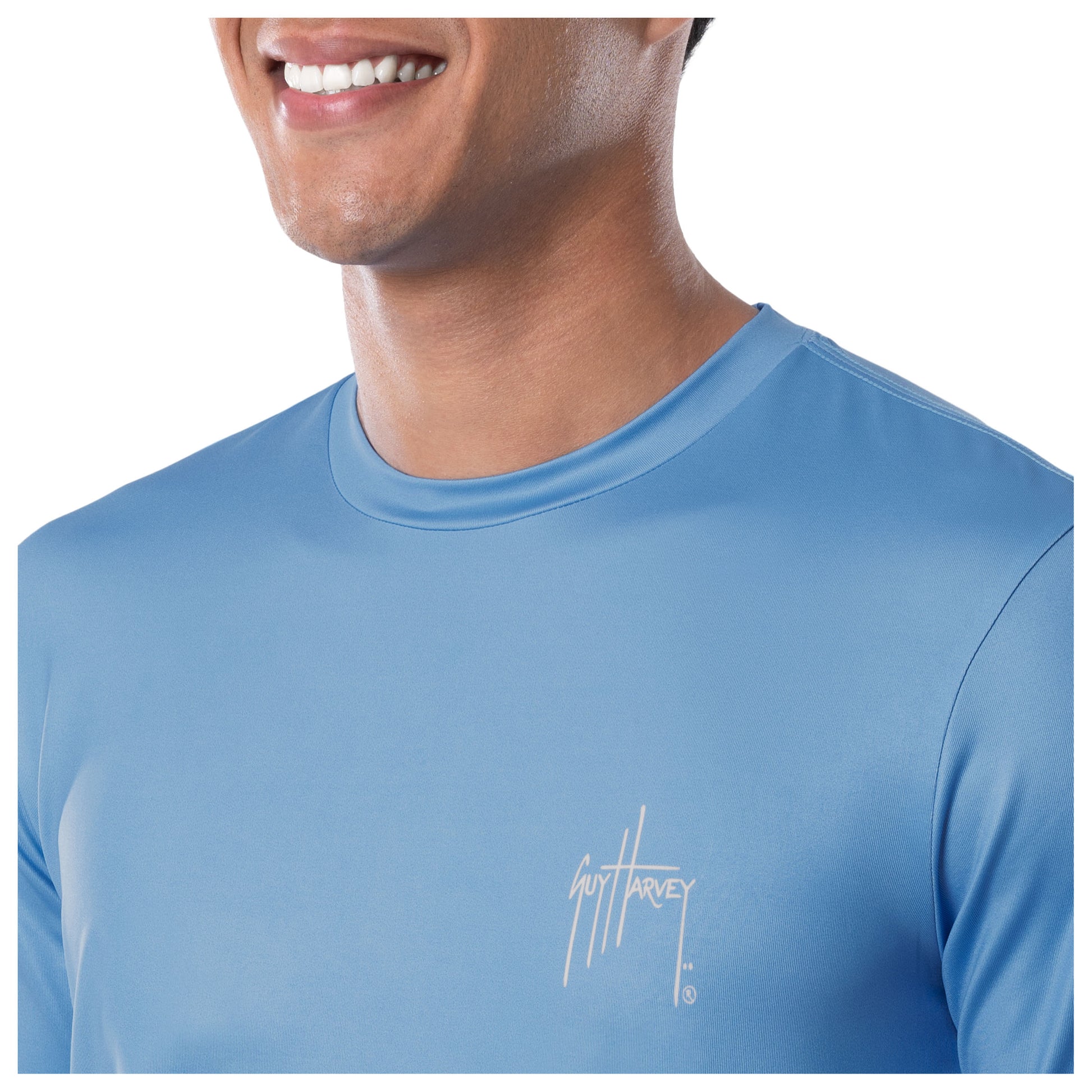 Guy Harvey Ladies Mahi Scribble Short Sleeve Navy T-Shirt - Blue Large