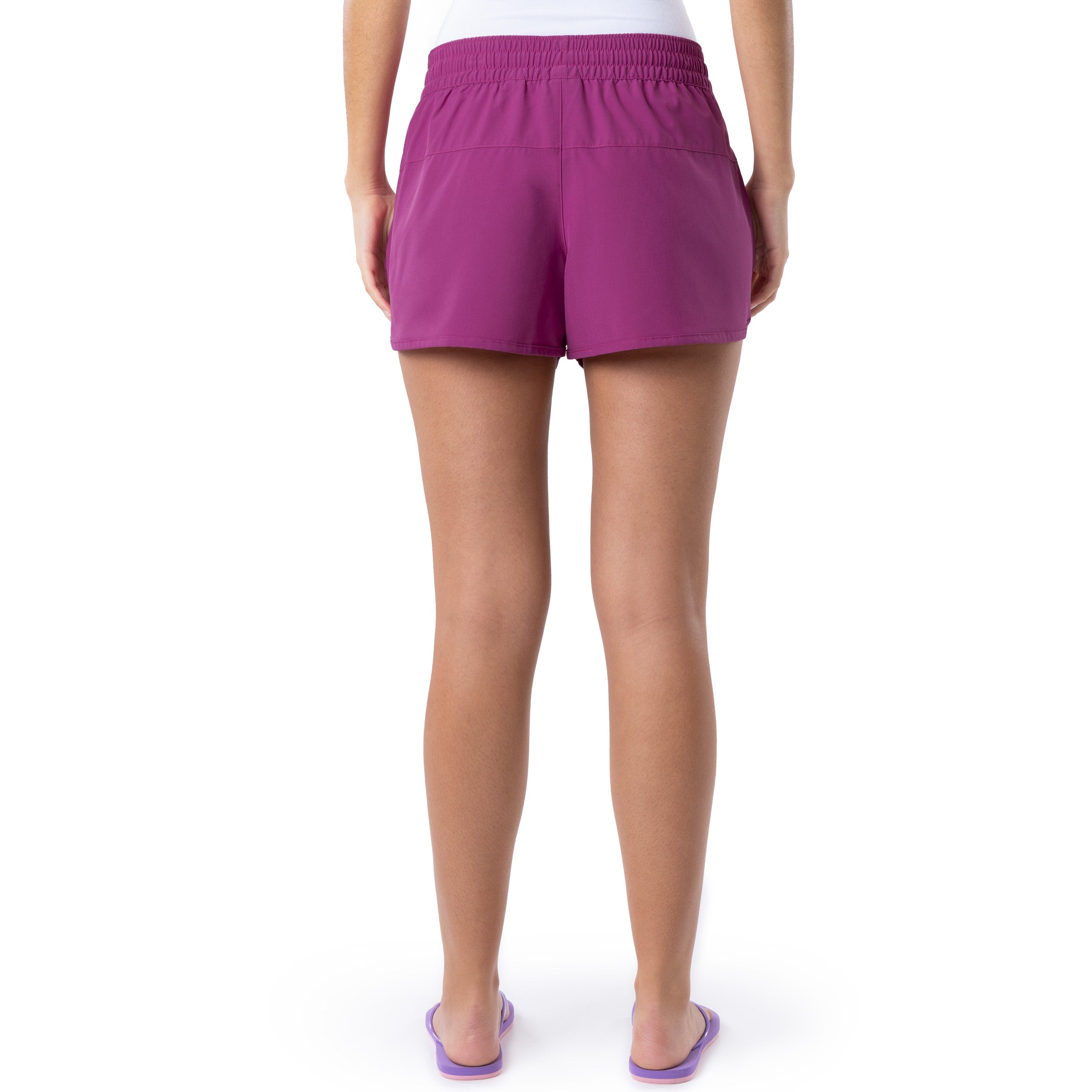 Ladies Pink Solid Short View 2