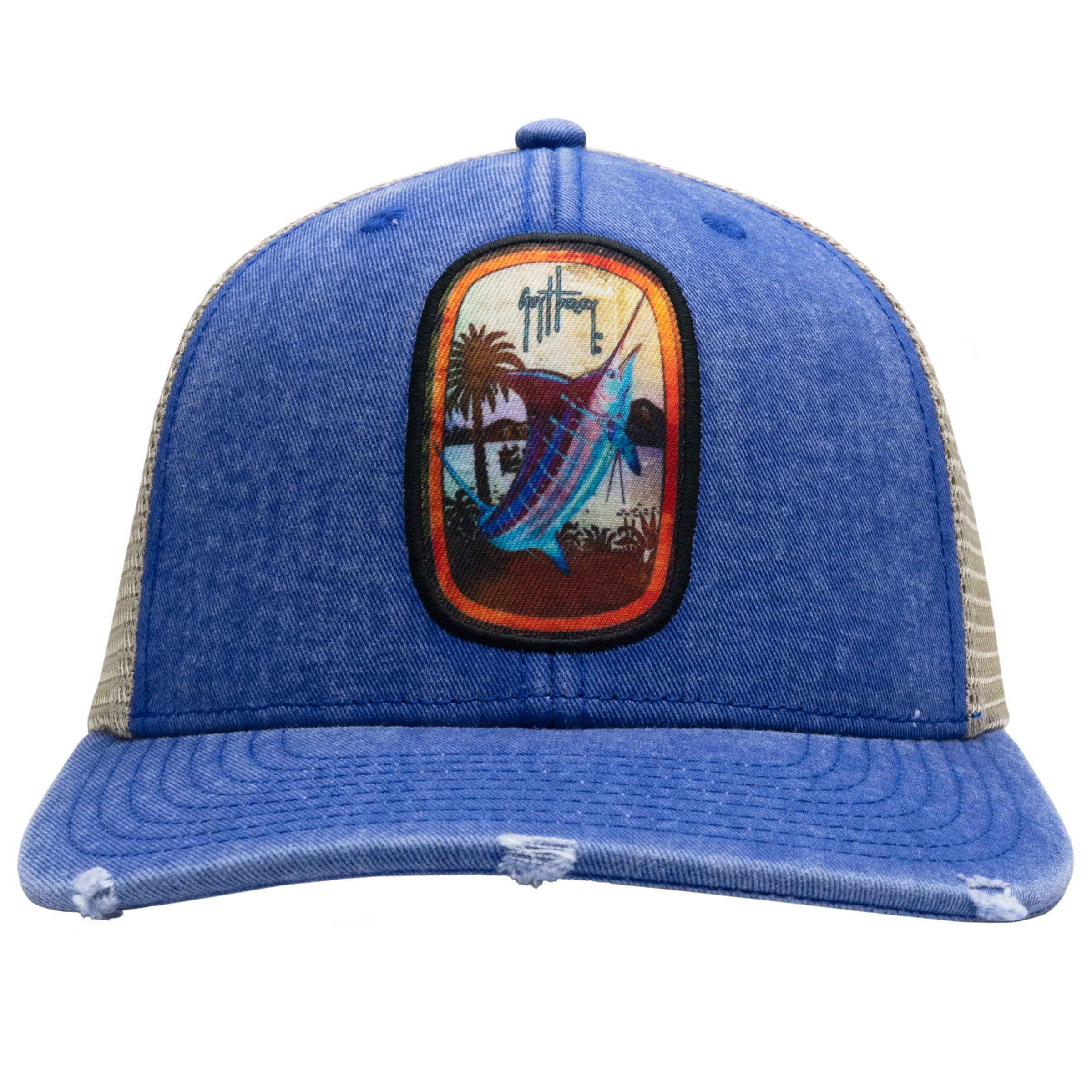 Dominica Patch Distressed Trucker Hat View 3