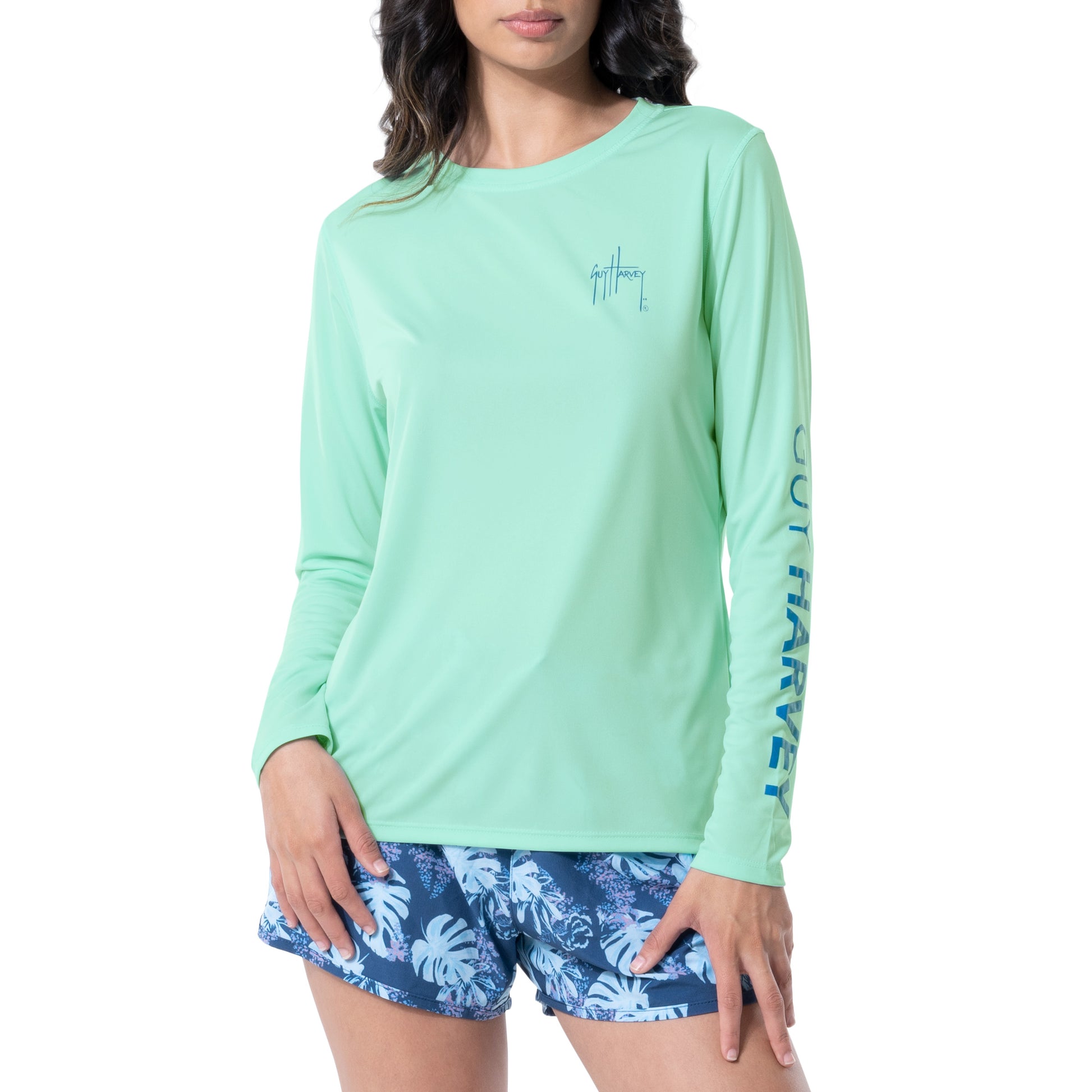 Guy Harvey Long Sleeve Upf Ladies Long Sleeve Performance Fishing