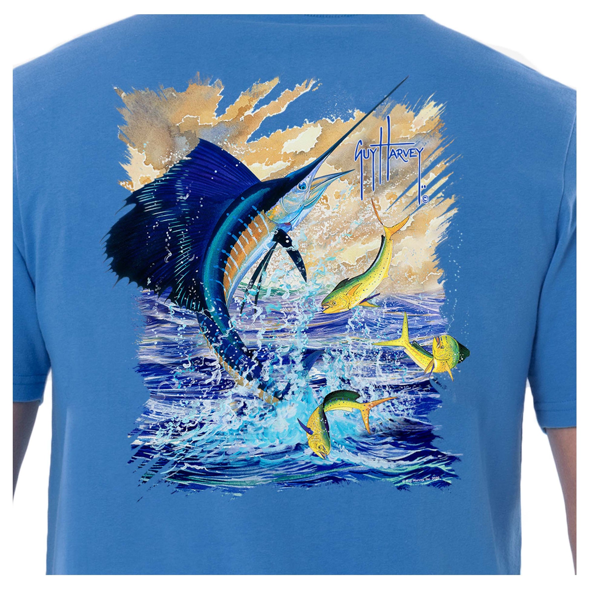 Guy Harvey Men's Big Sail Short Sleeve T-Shirt S Sunshine