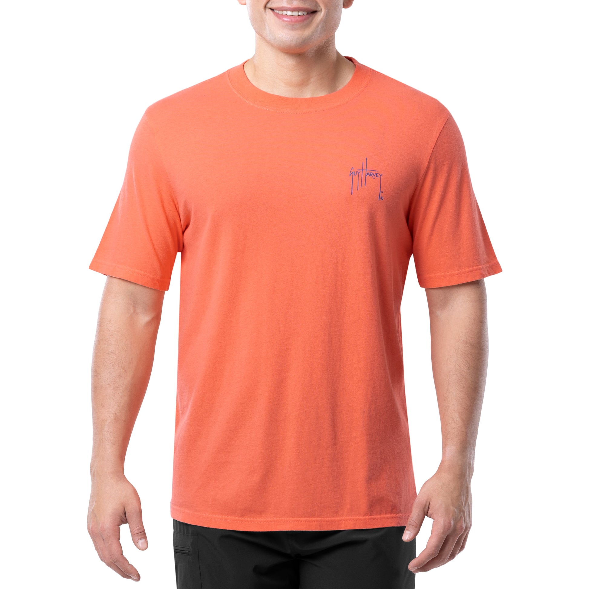World Wide Sportsman Fishing Shirt Large Men's Short Sleeve Orange 100%  Nylon L