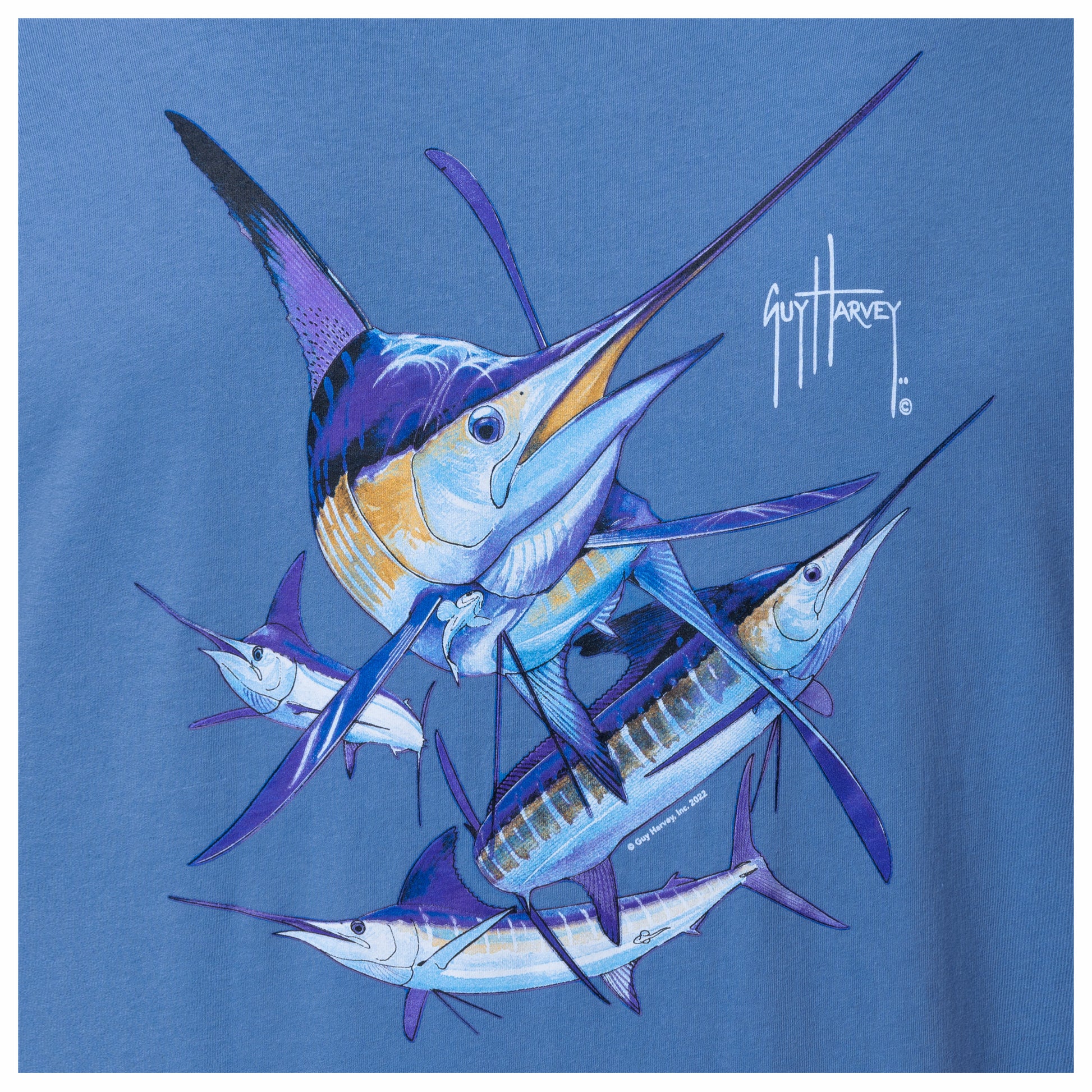 Guy Harvey Men's Fish Collection Graphic Tank Top, Azure Blue