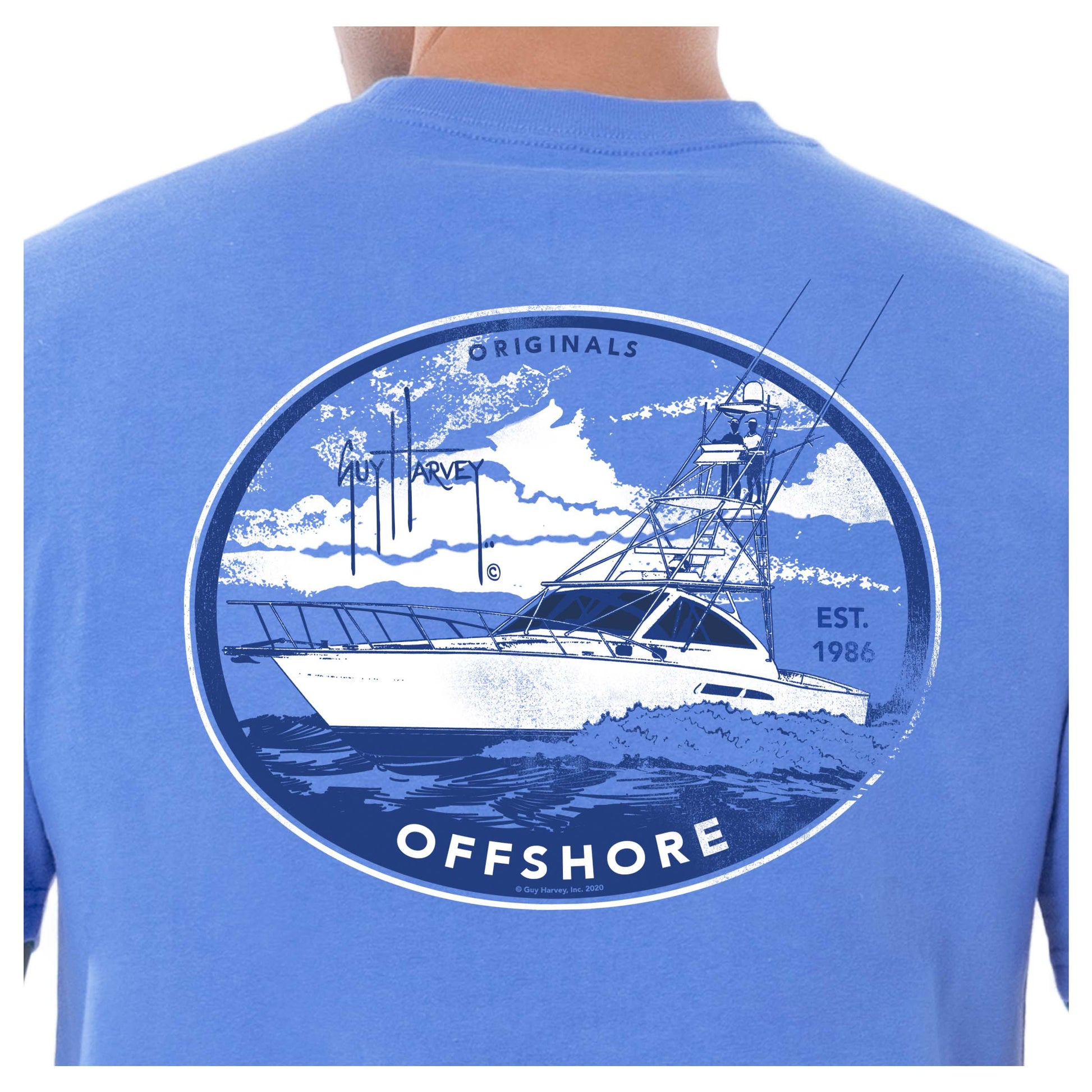 Guy Harvey Men's Offshore Fishing Short Sleeve Pocket T-Shirt 