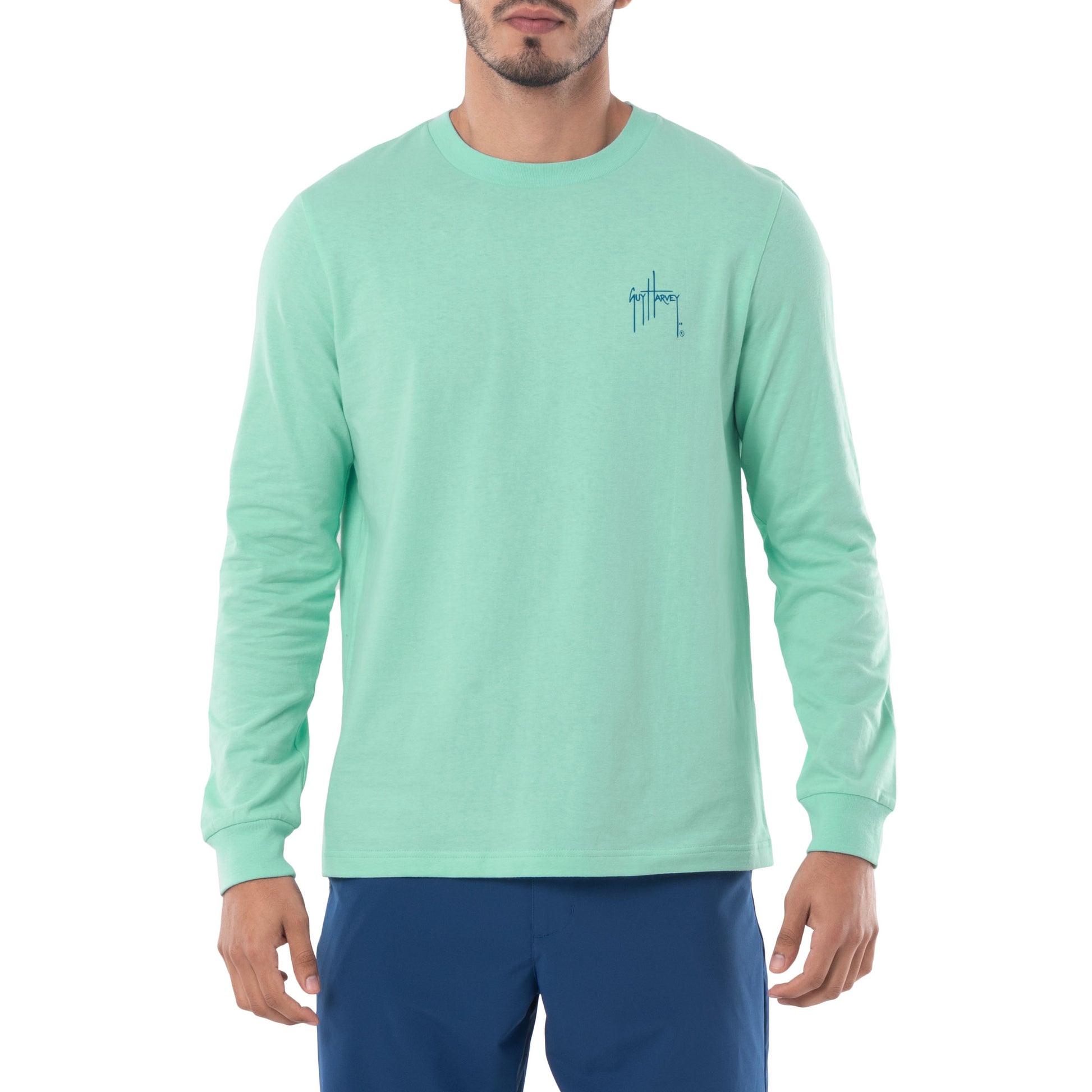 Men's EA Blue Marlin Long Sleeve T-Shirt View 2