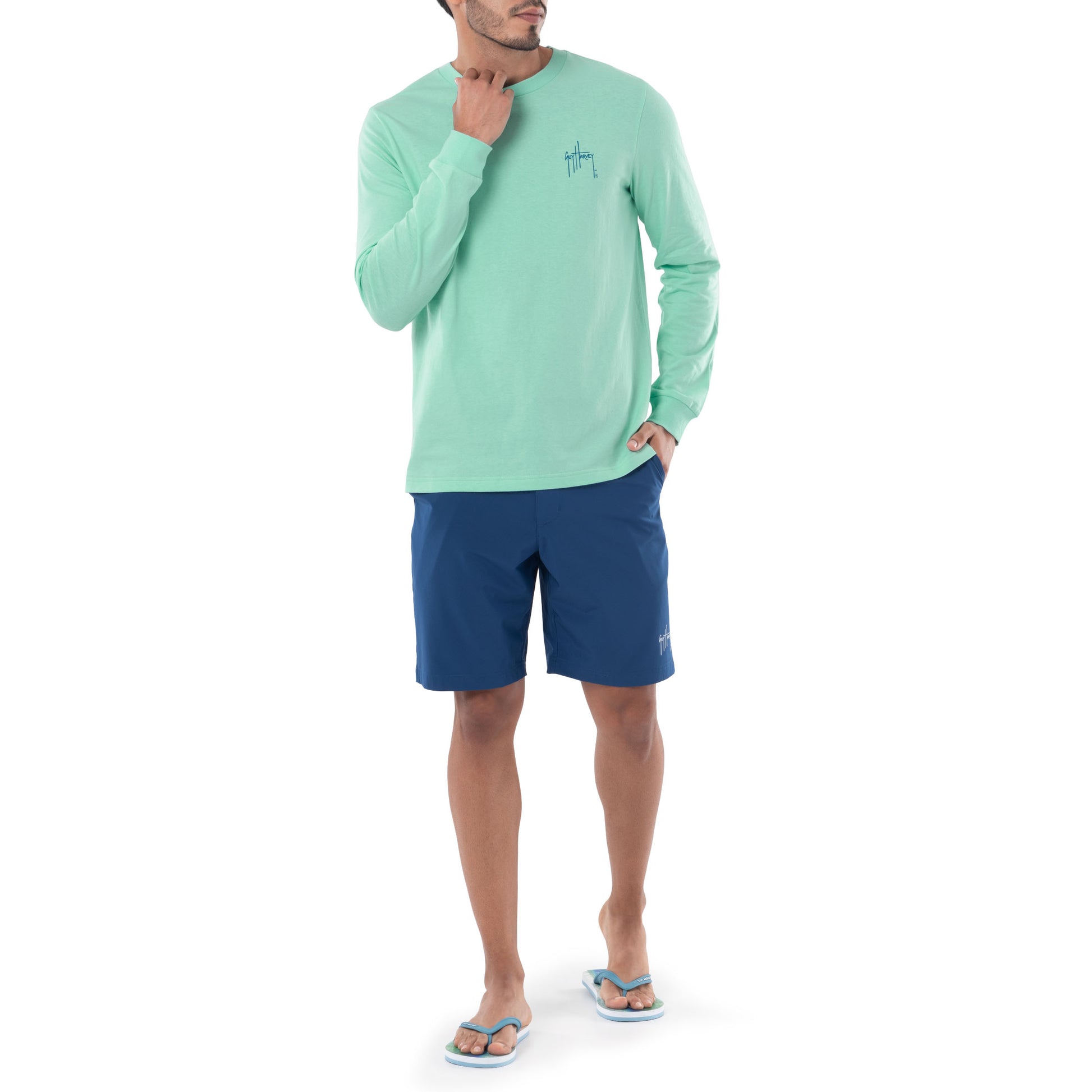 Men's EA Blue Marlin Long Sleeve T-Shirt View 7