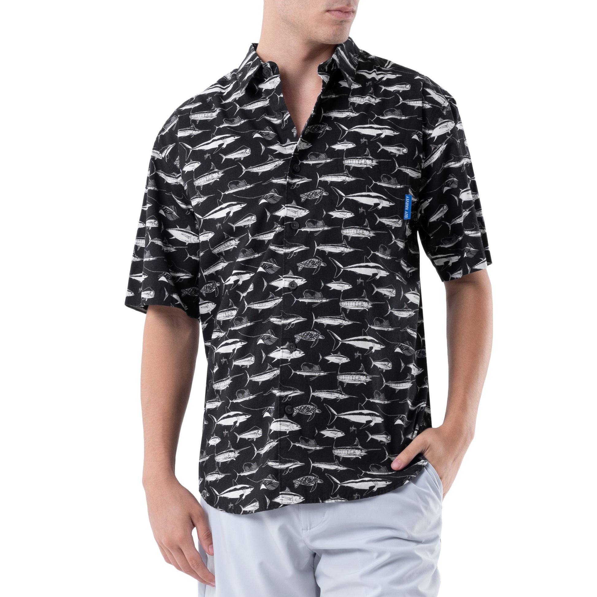  HOURVNEI Men'S Short Sleeve Fishing Dress Shirt Button
