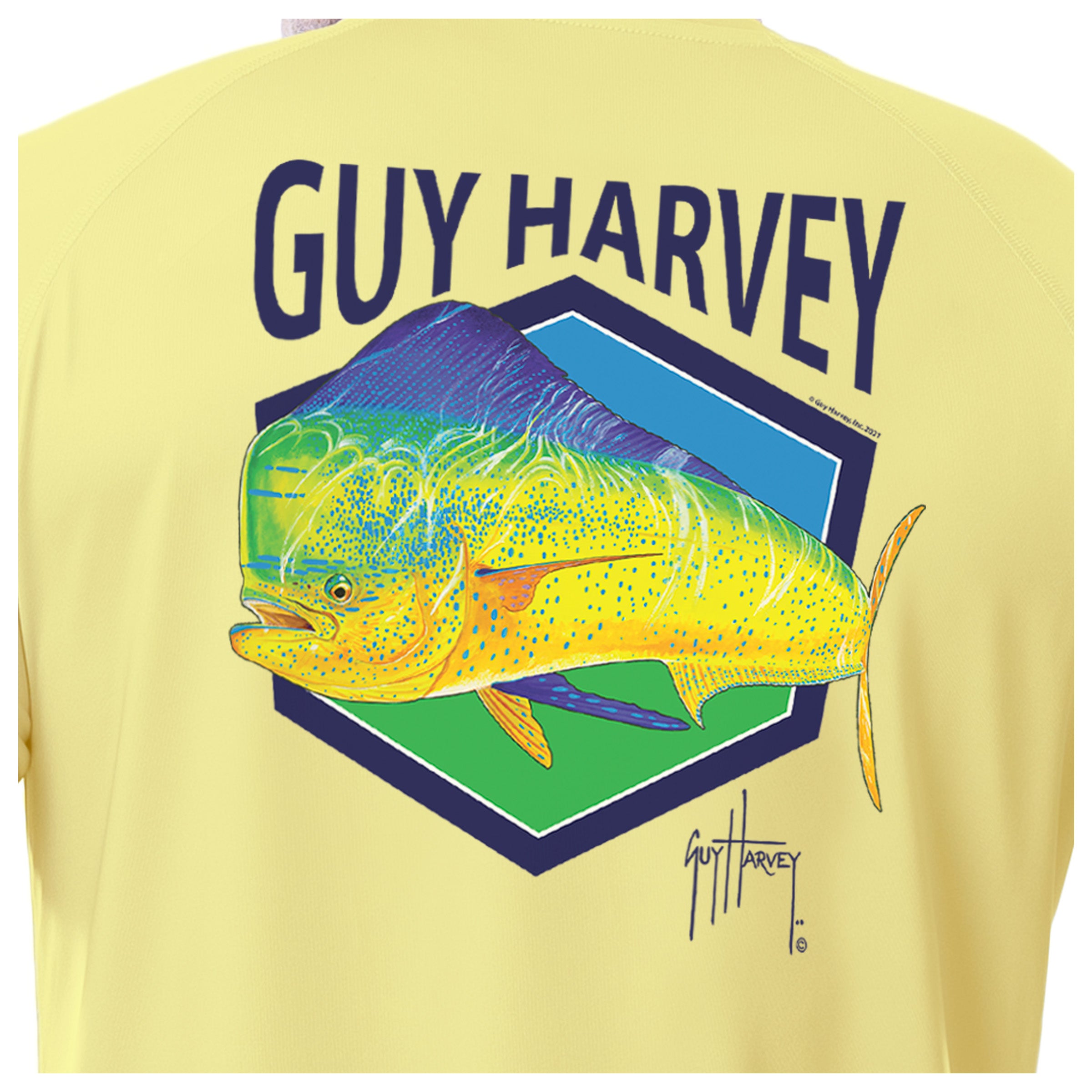 Men's Mahi Hexagon Long Sleeve Performance Shirt View 3