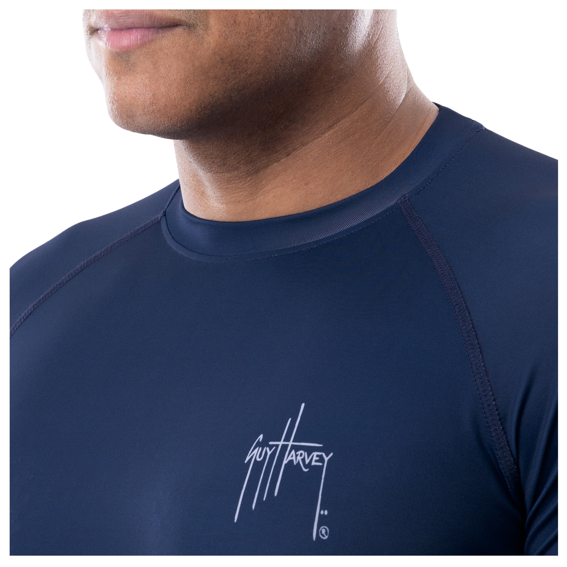 Guy Harvey Mens Crewneck Long Sleeve Graphic T-Shirt Blue XL