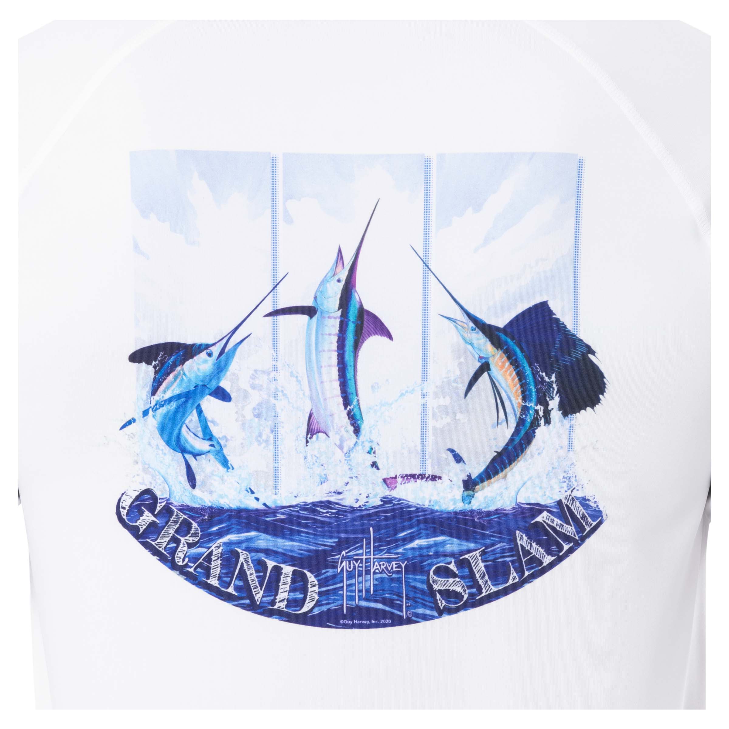 Men's Billfish Grand Slam Performance Raglan Sun Protection Top View 3