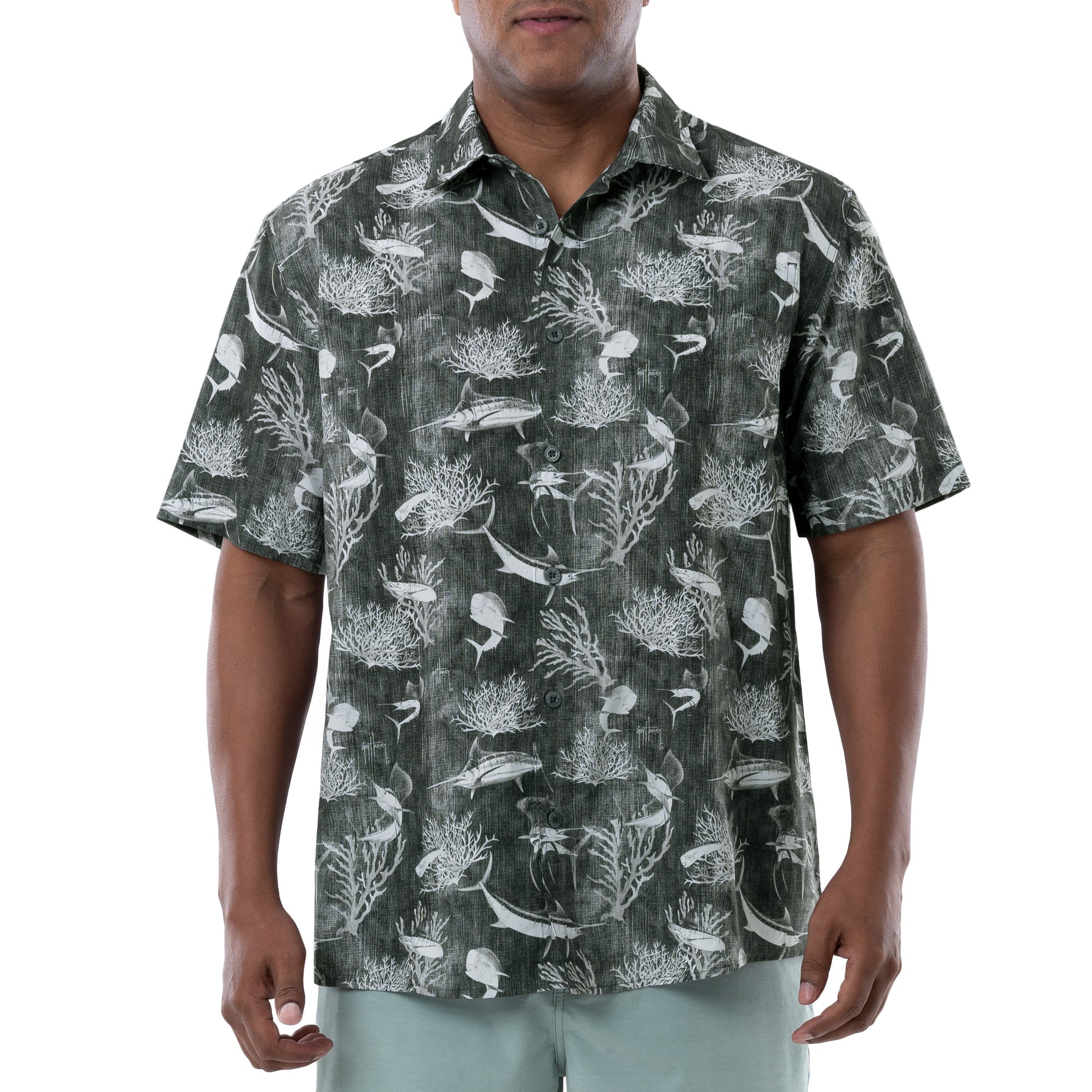 Men's Denim Shells Short Sleeve Fishing Shirt View 12