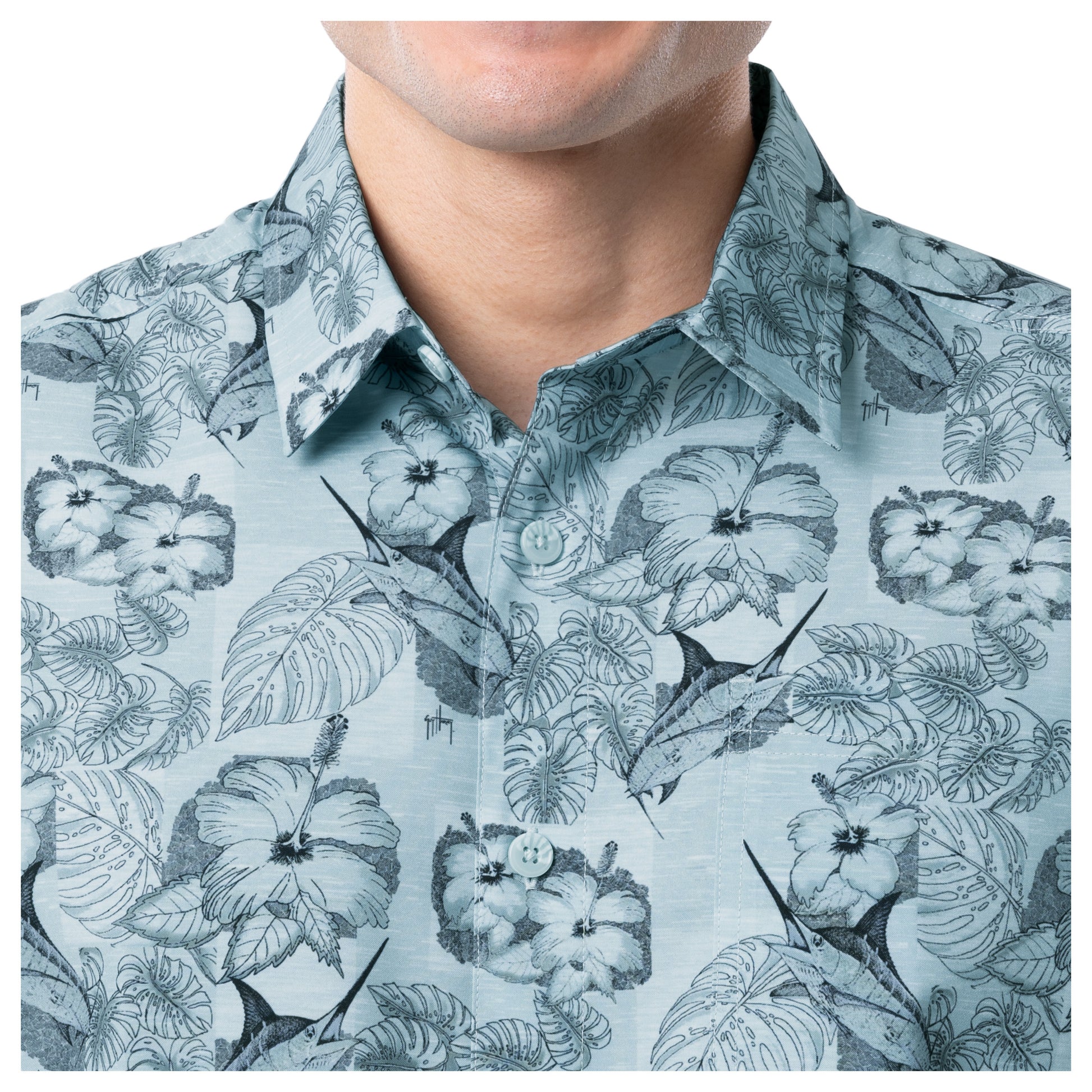 Men's Short Sleeve Marlin Floral Performance Fishing Shirt – Guy Harvey