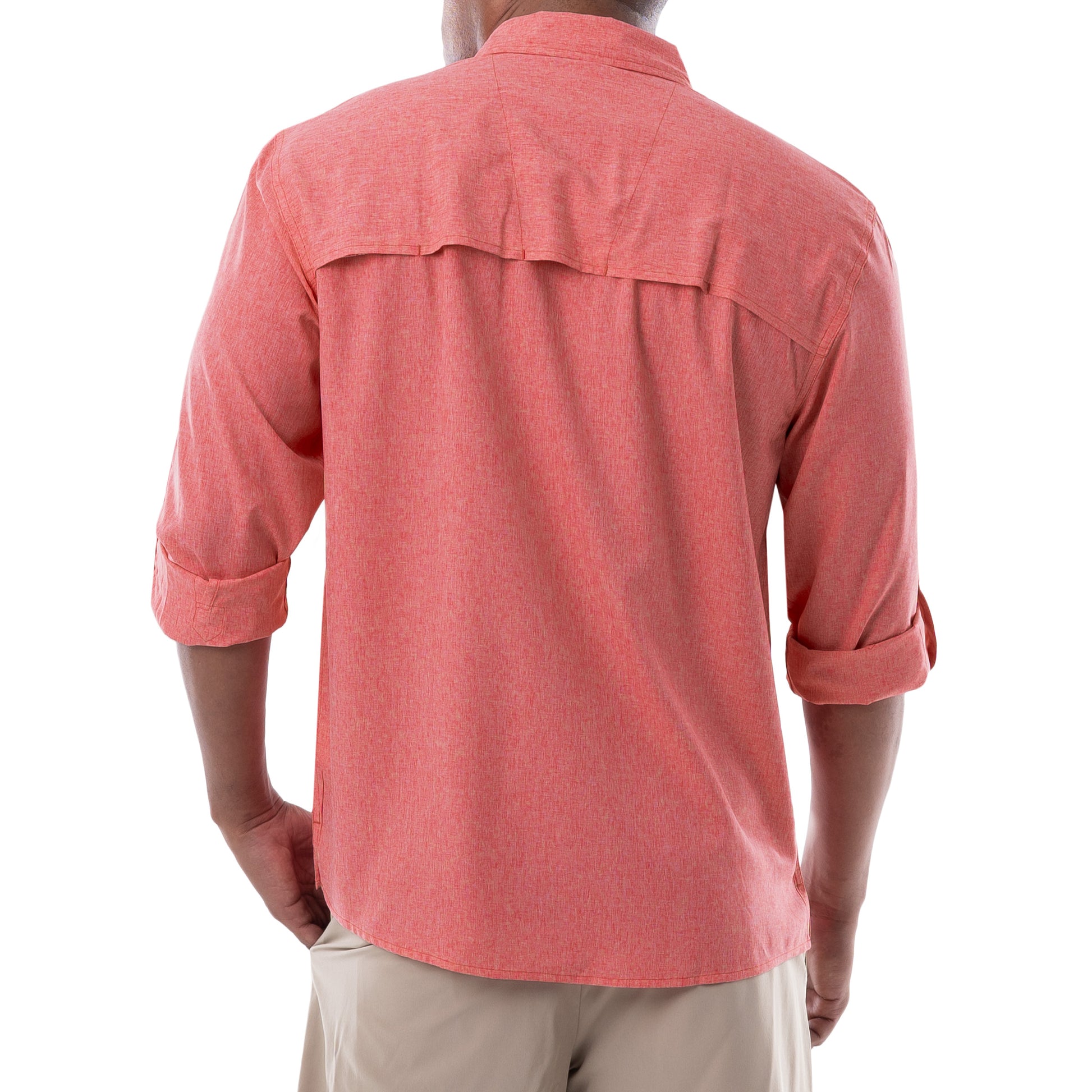 Men's Long Sleeve Heather Textured Fishing Shirt