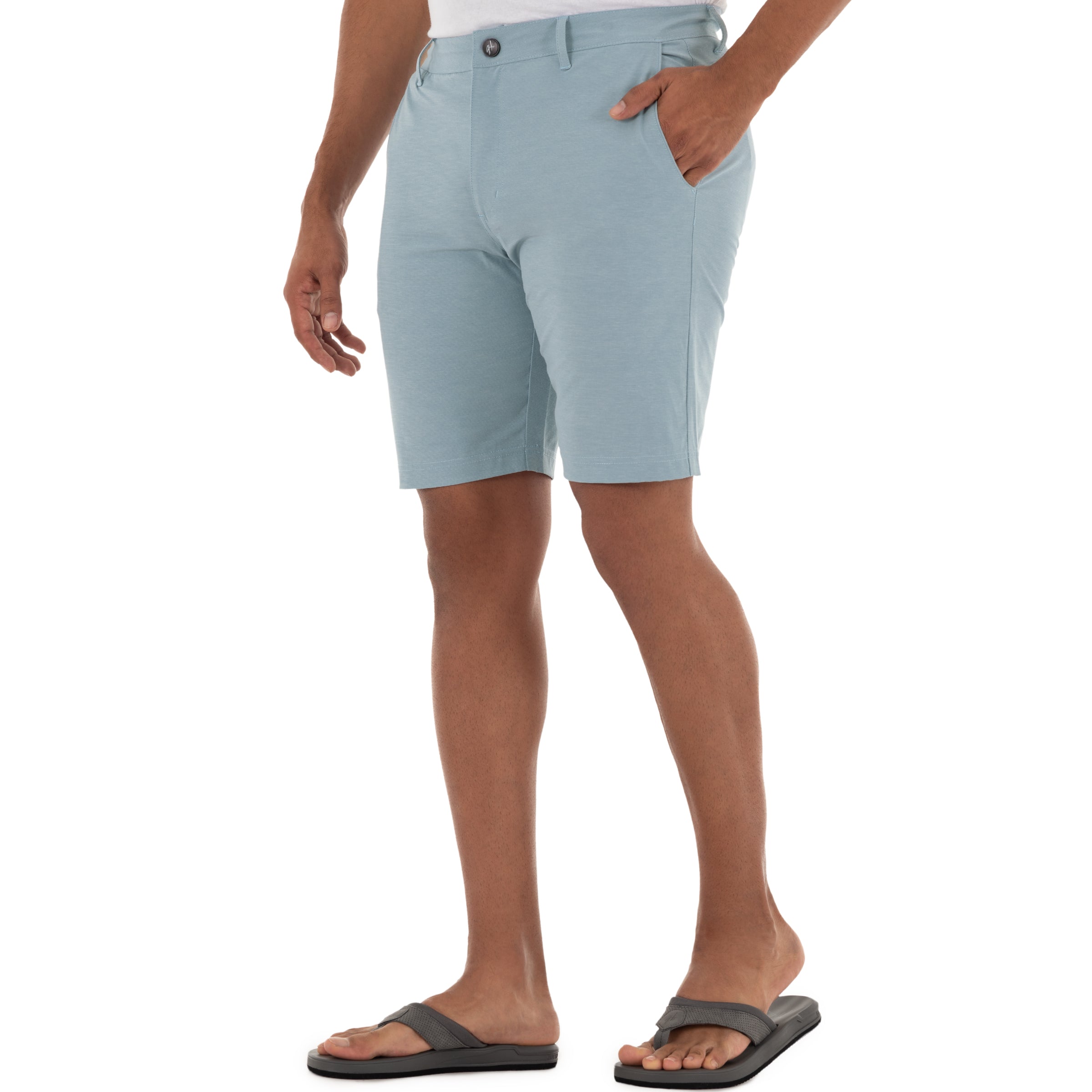 Men's 9" Hybrid Performance Light Blue Walking Short View 3