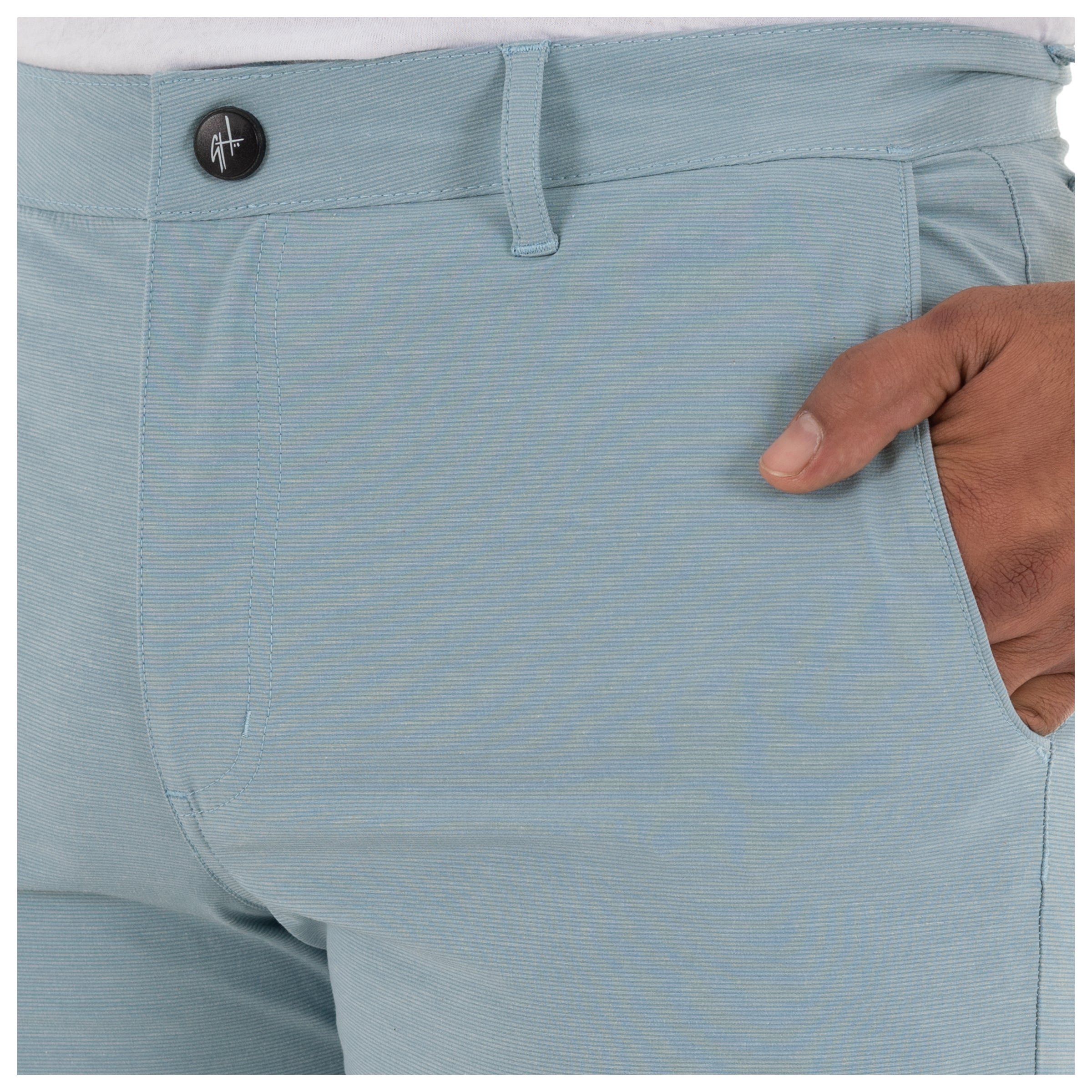 Men's 9" Hybrid Performance Light Blue Walking Short View 5