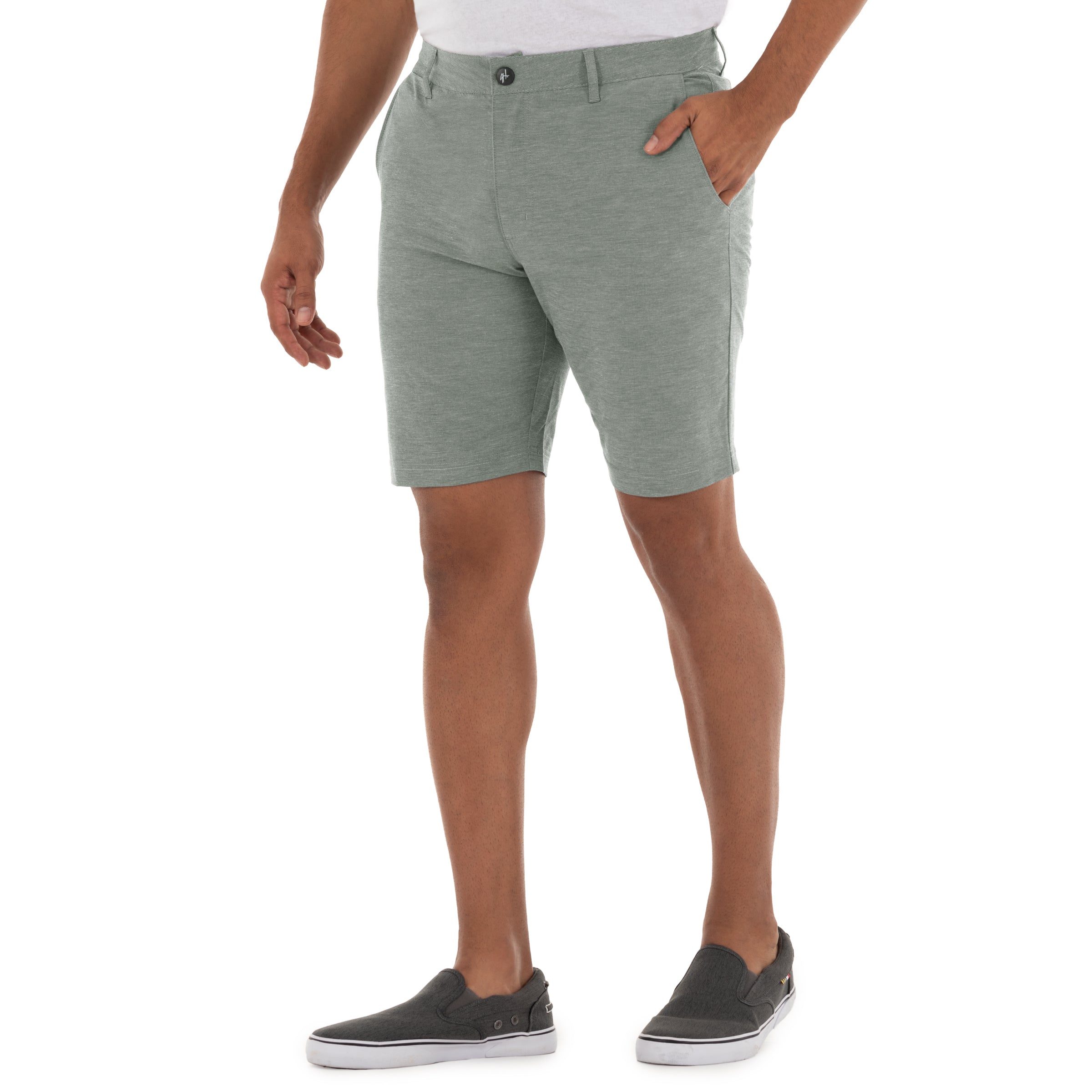 Men's 9" Hybrid Performance Gray Walking Short View 3