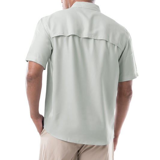 Men's Short Sleeve Texture Gingham Performance Fishing Shirt View 2