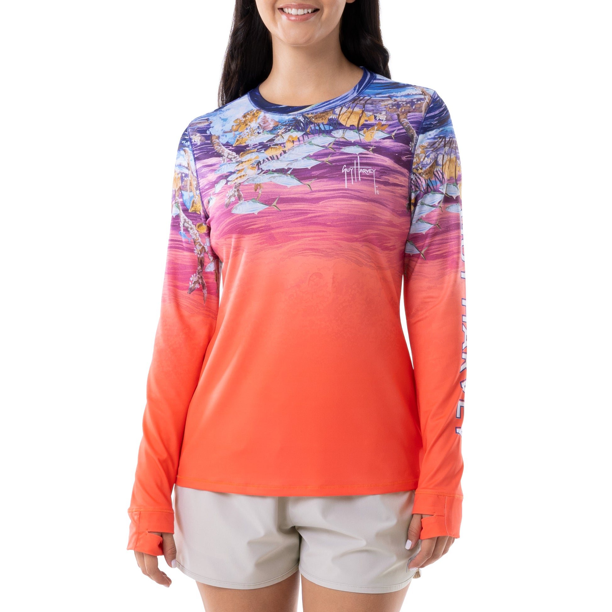 Ladies Beneath The Surface Long Sleeve Sun Protection Shirt View 2