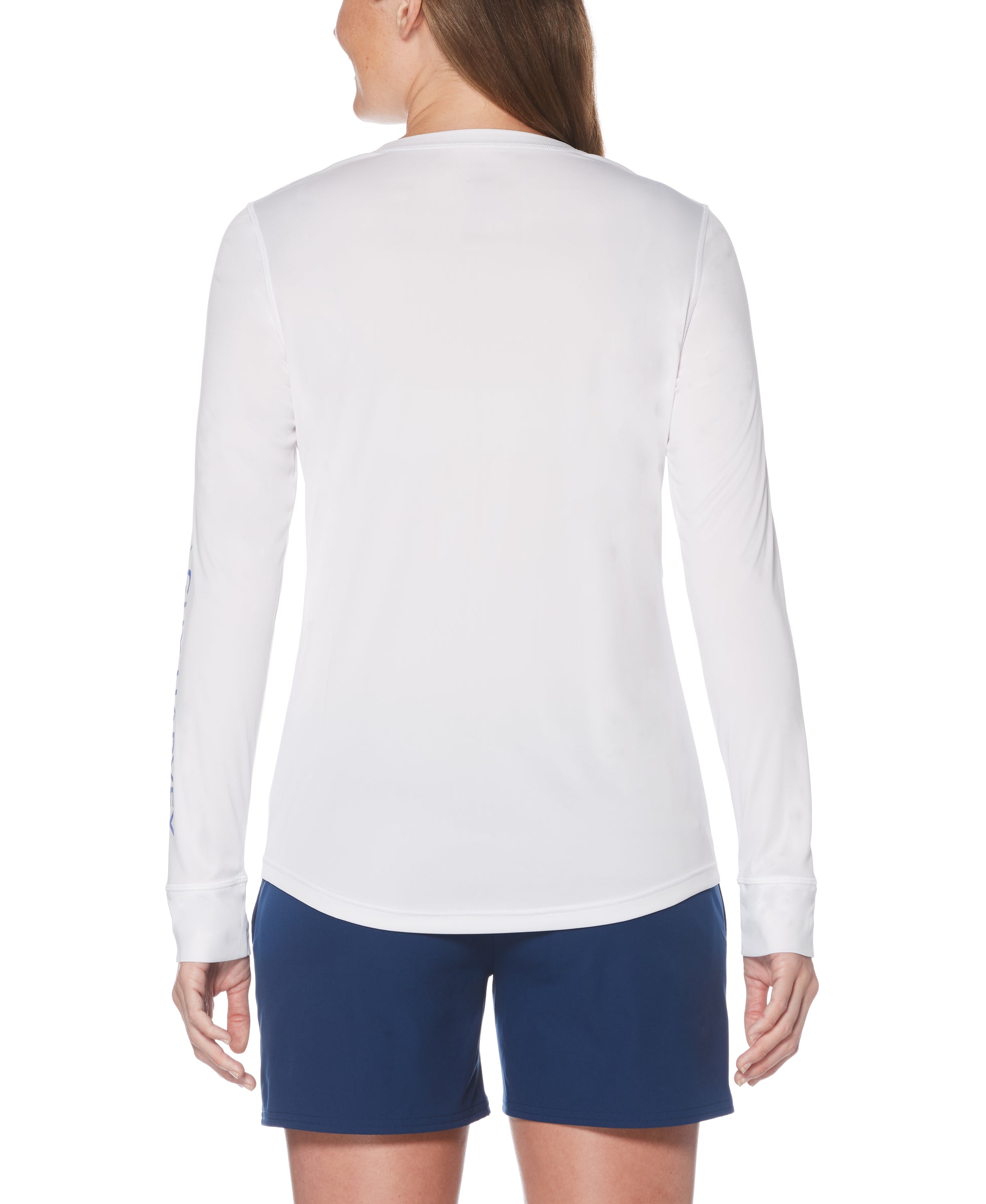 Ladies Core Solid White Sun Protection Top View 2