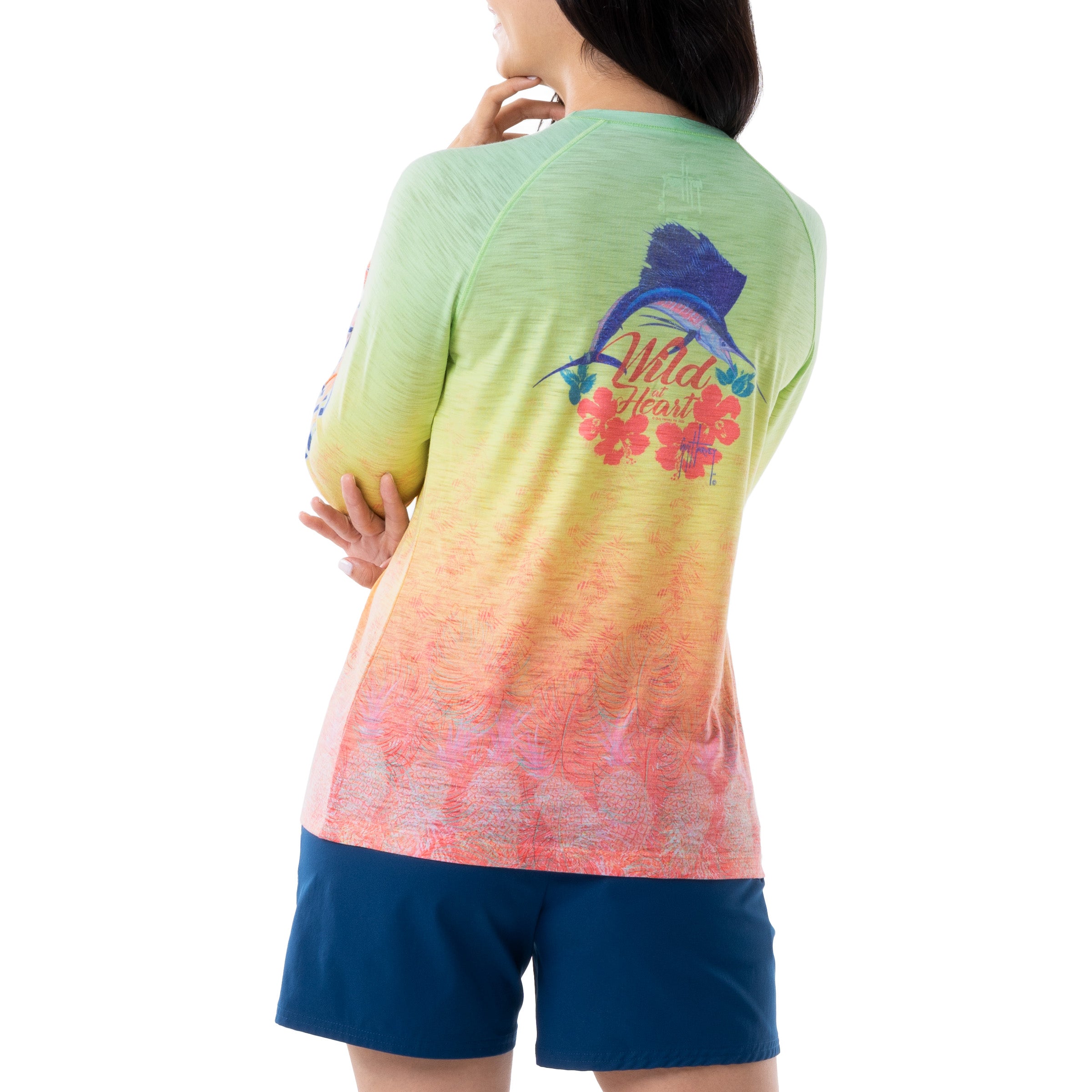 Ladies Wild at Heart Long Sleeve Raglan Slub Shirt View 1