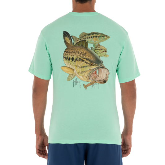 Men Freshwater Largemouth Bass Crawdad Short Sleeve Pocket  T-Shirt View 1