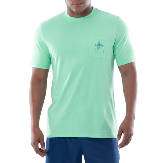 Men Freshwater Largemouth Bass Crawdad Short Sleeve Pocket  T-Shirt View 2