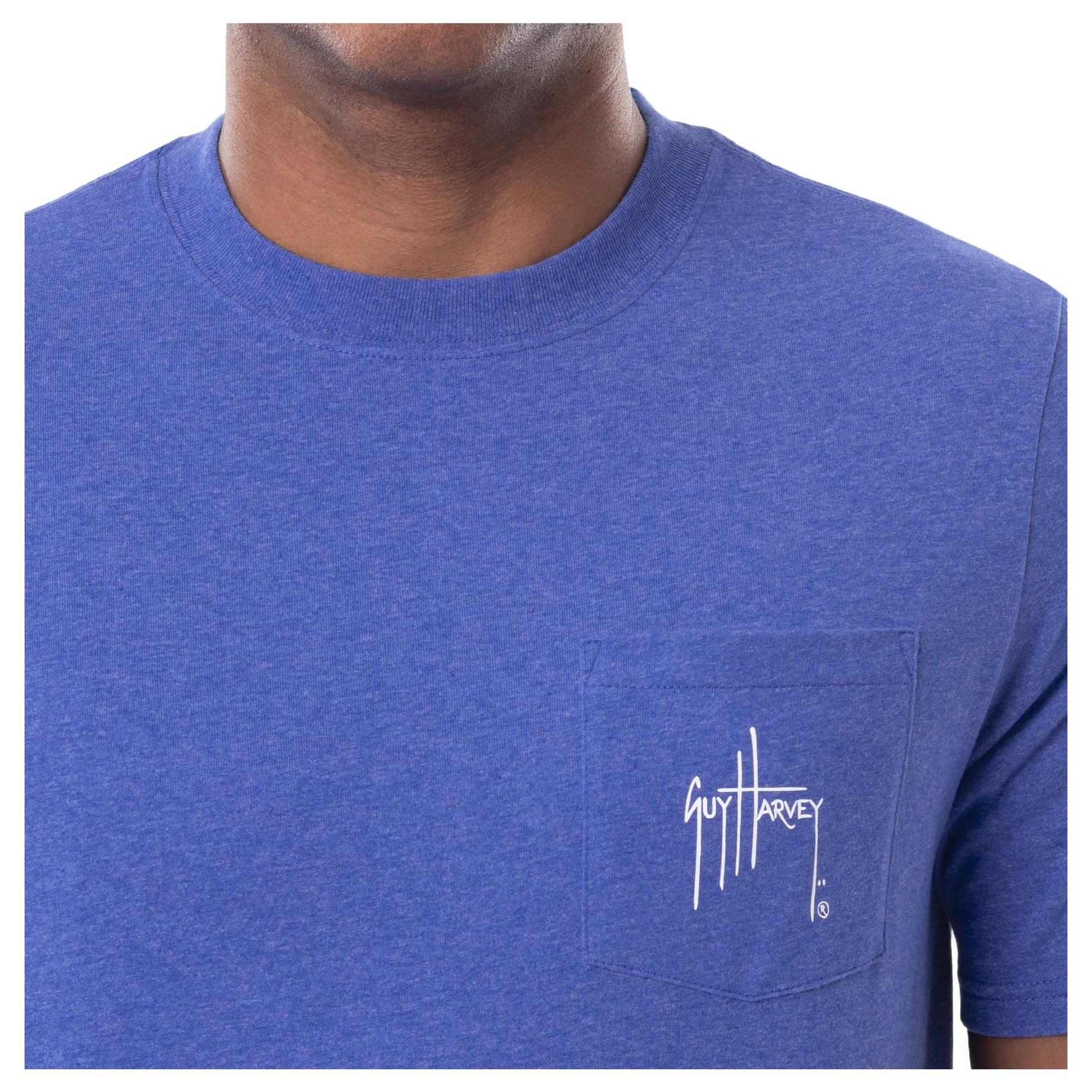 Guy Harvey | Men's Marlin Sketch Threadcycled Short Sleeve Pocket T-Shirt, Medium