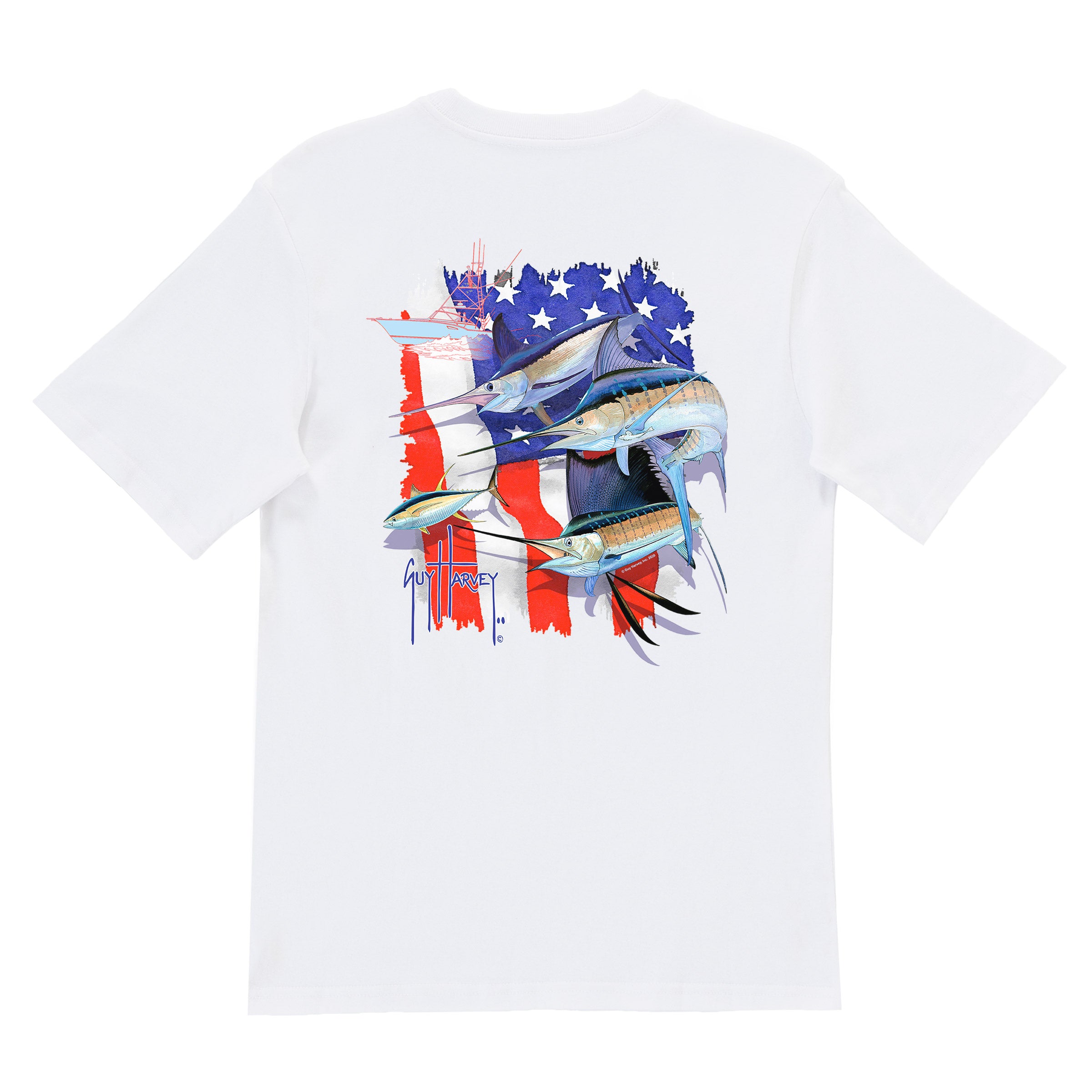 Kids Grand Ol' Flag Short Sleeve White T-Shirt View 1