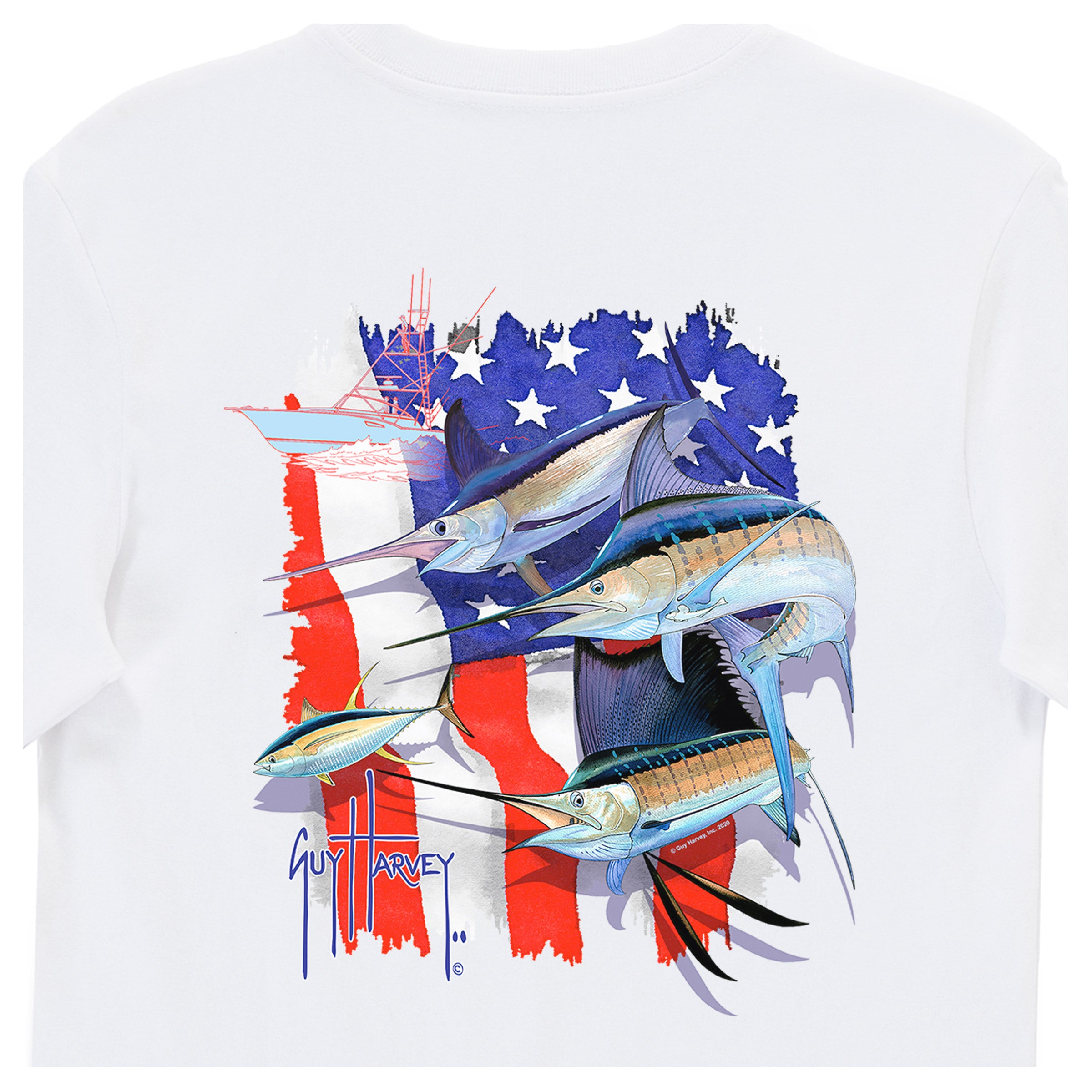 Kids Grand Ol' Flag Short Sleeve White T-Shirt View 2