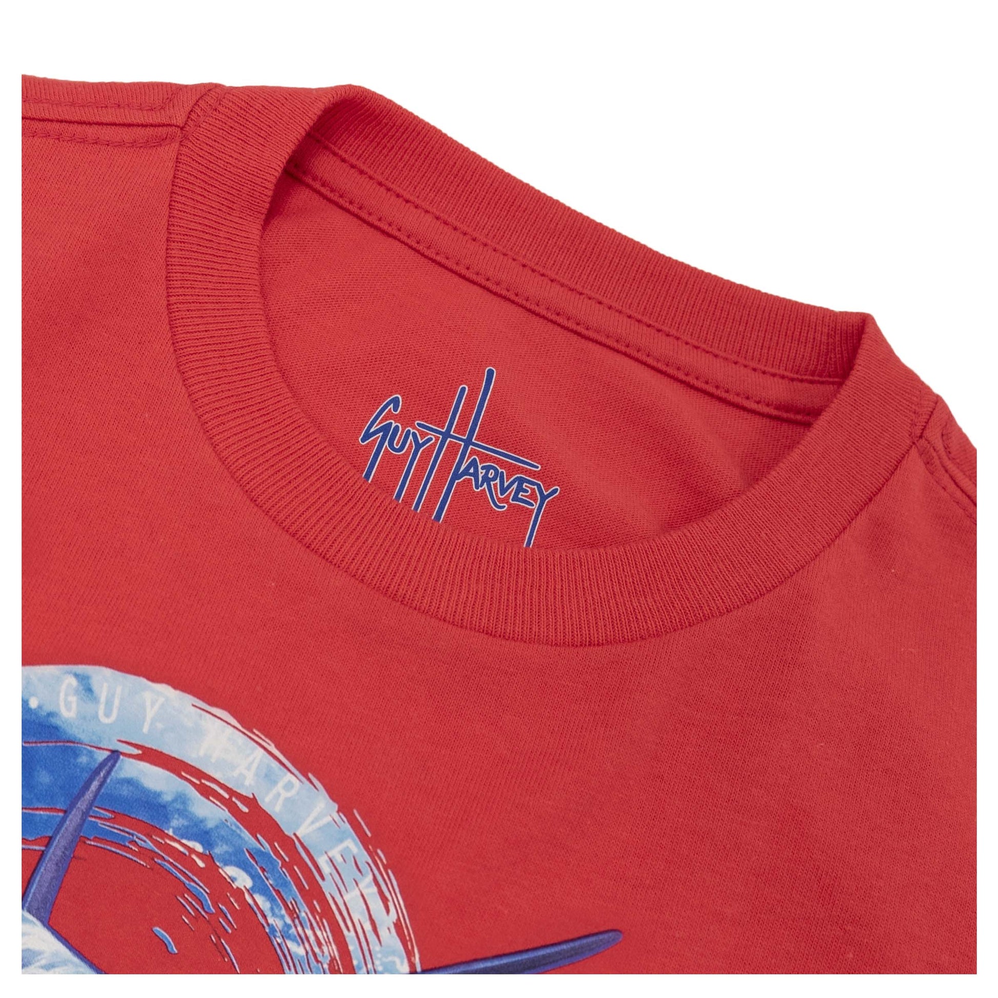 Kids Marlin Chase Short Sleeve Red T-Shirt View 4