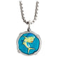 Medium Pendant Necklace - Sterling Silver and Enamel Medallion with a Box Chain