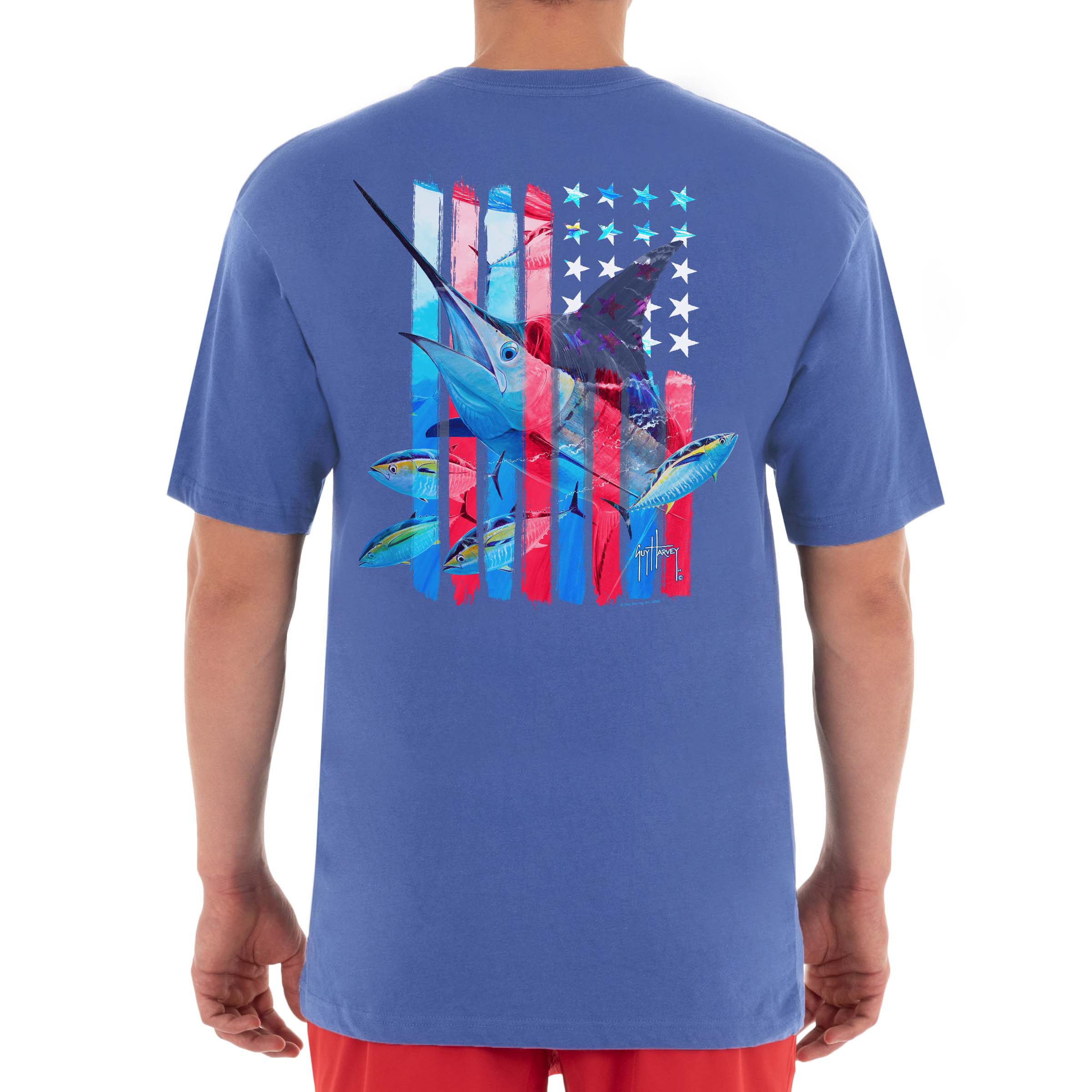 Men's Stars and Stripes Short Sleeve Pocket T-Shirt View 7