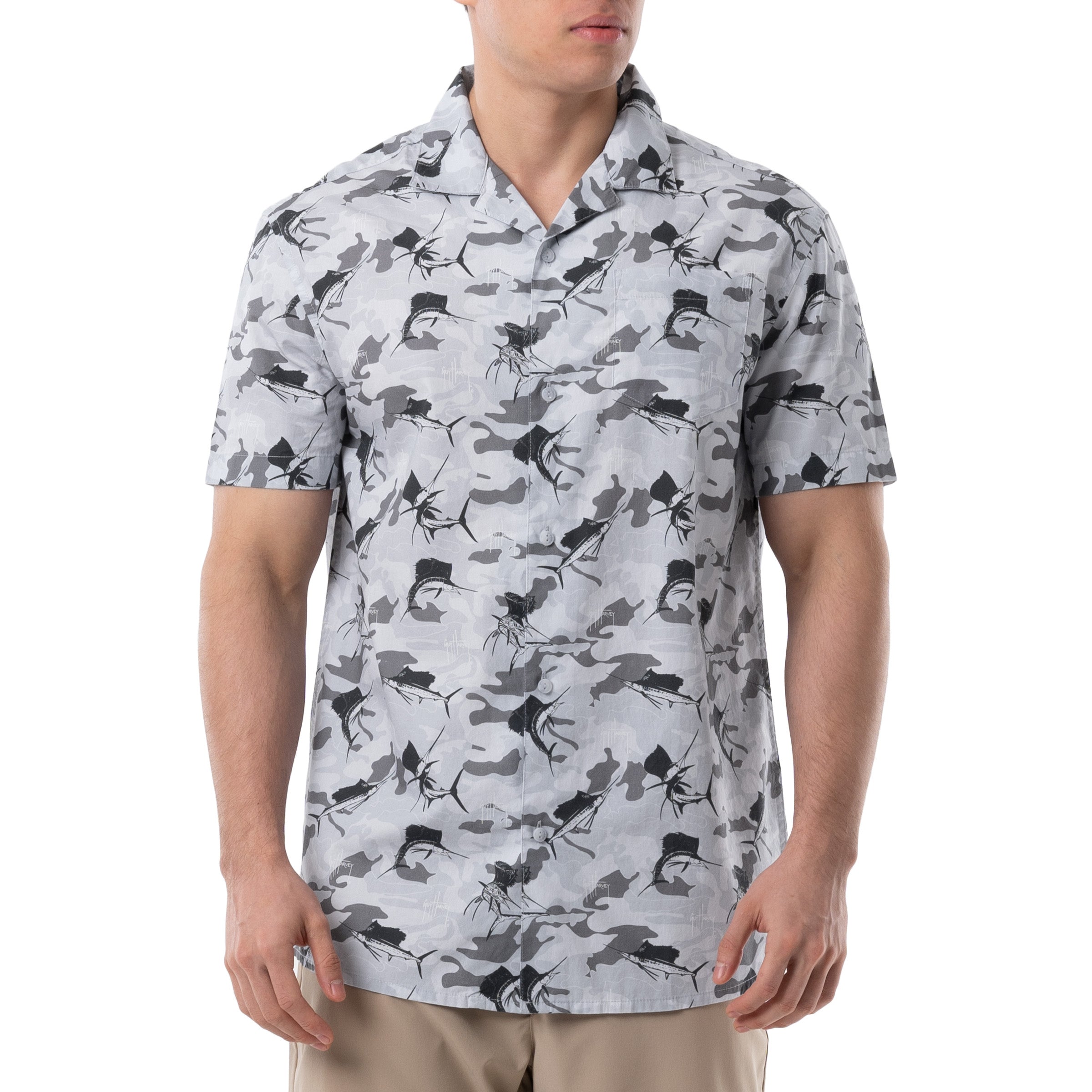 Men's Camo Sail Short Sleeve Fishing Shirt View 7