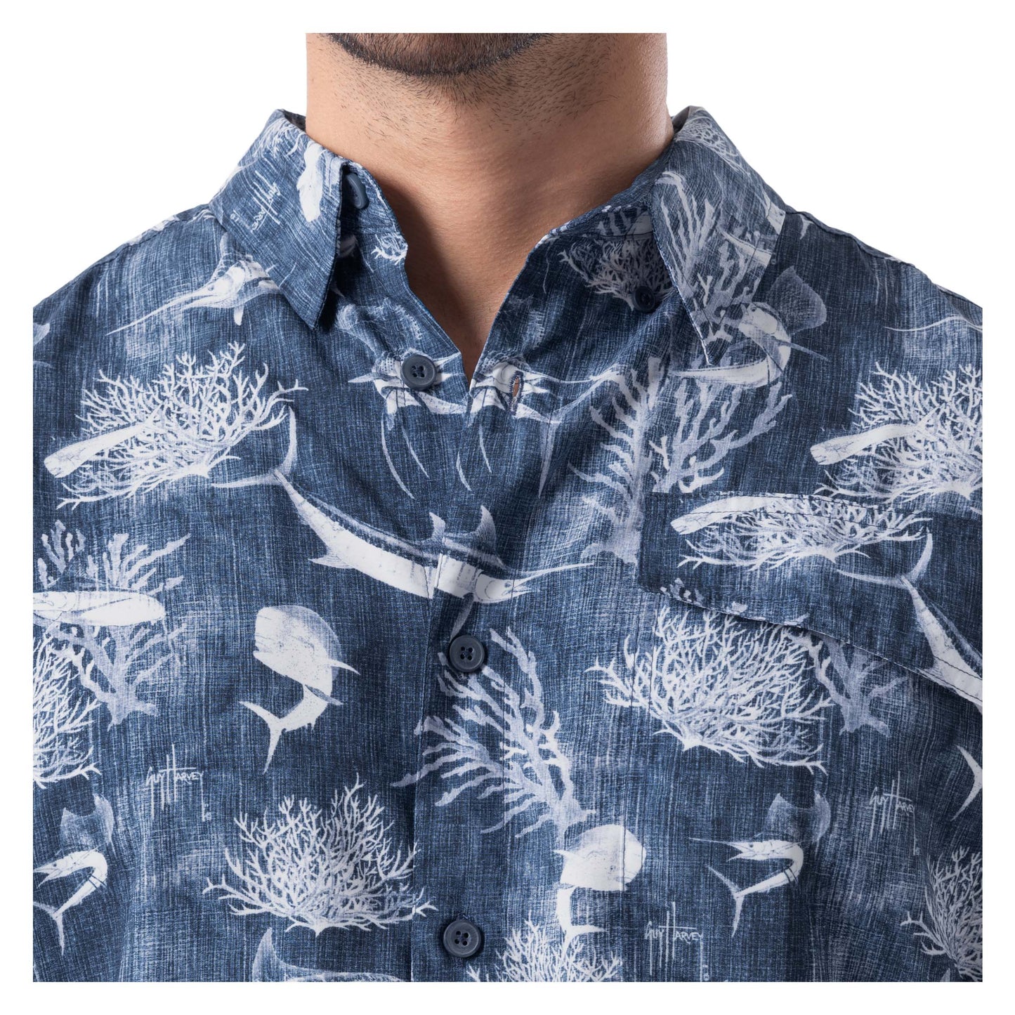 Men's Denim Shells Long Sleeve Fishing Shirt