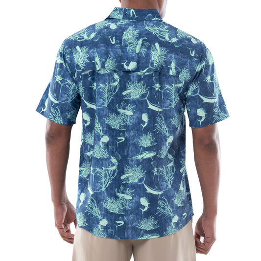 Men's Denim Shells Short Sleeve Fishing Shirt View 2
