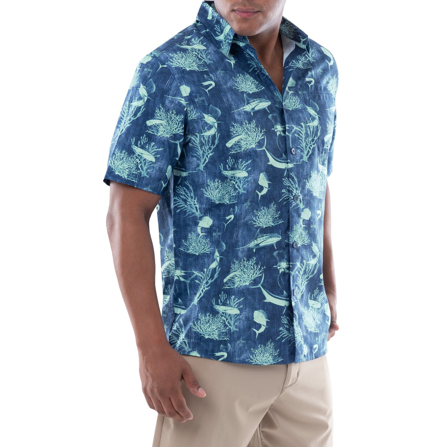 Men's Denim Shells Short Sleeve Fishing Shirt