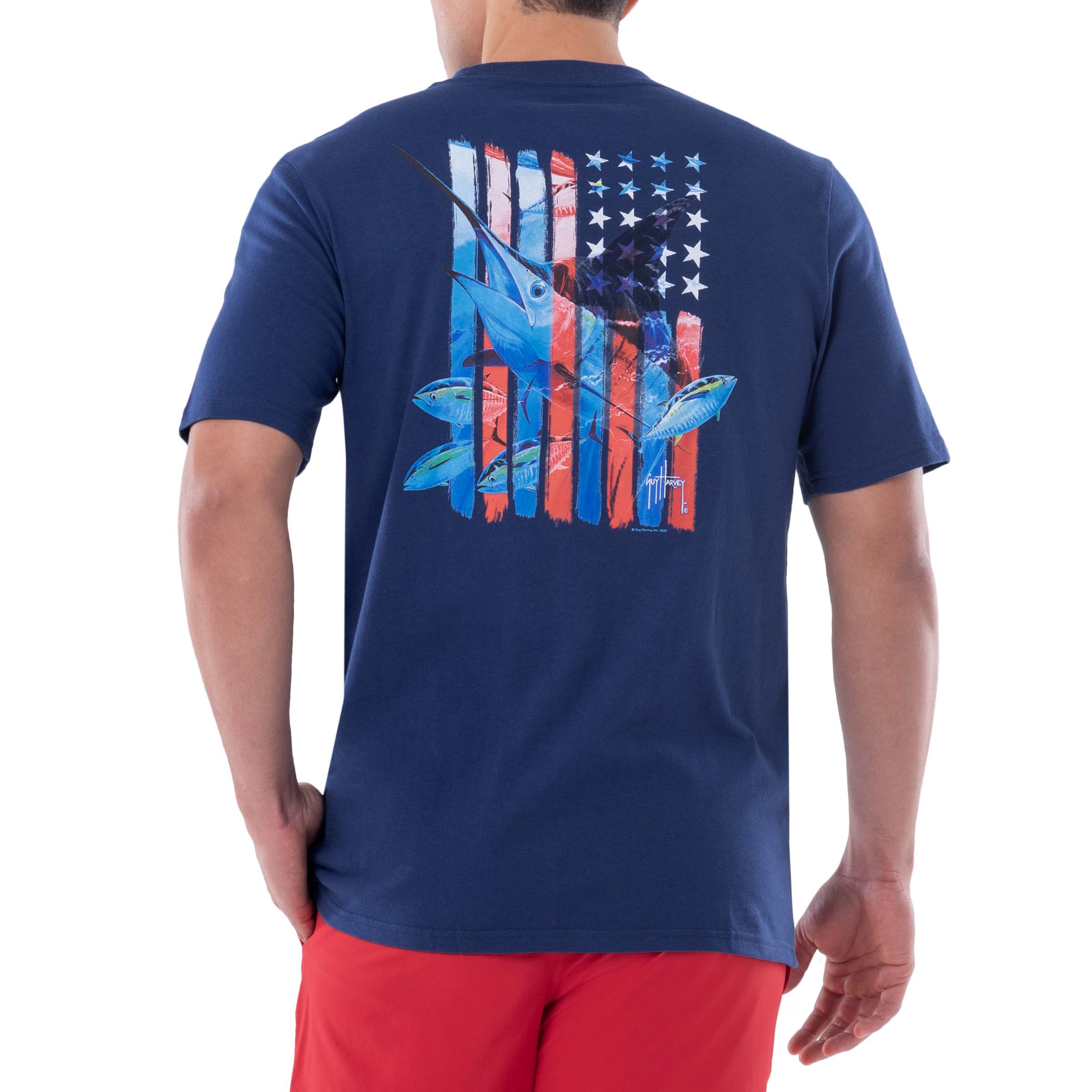 Men's Stars and Stripes Short Sleeve Pocket T-Shirt View 1