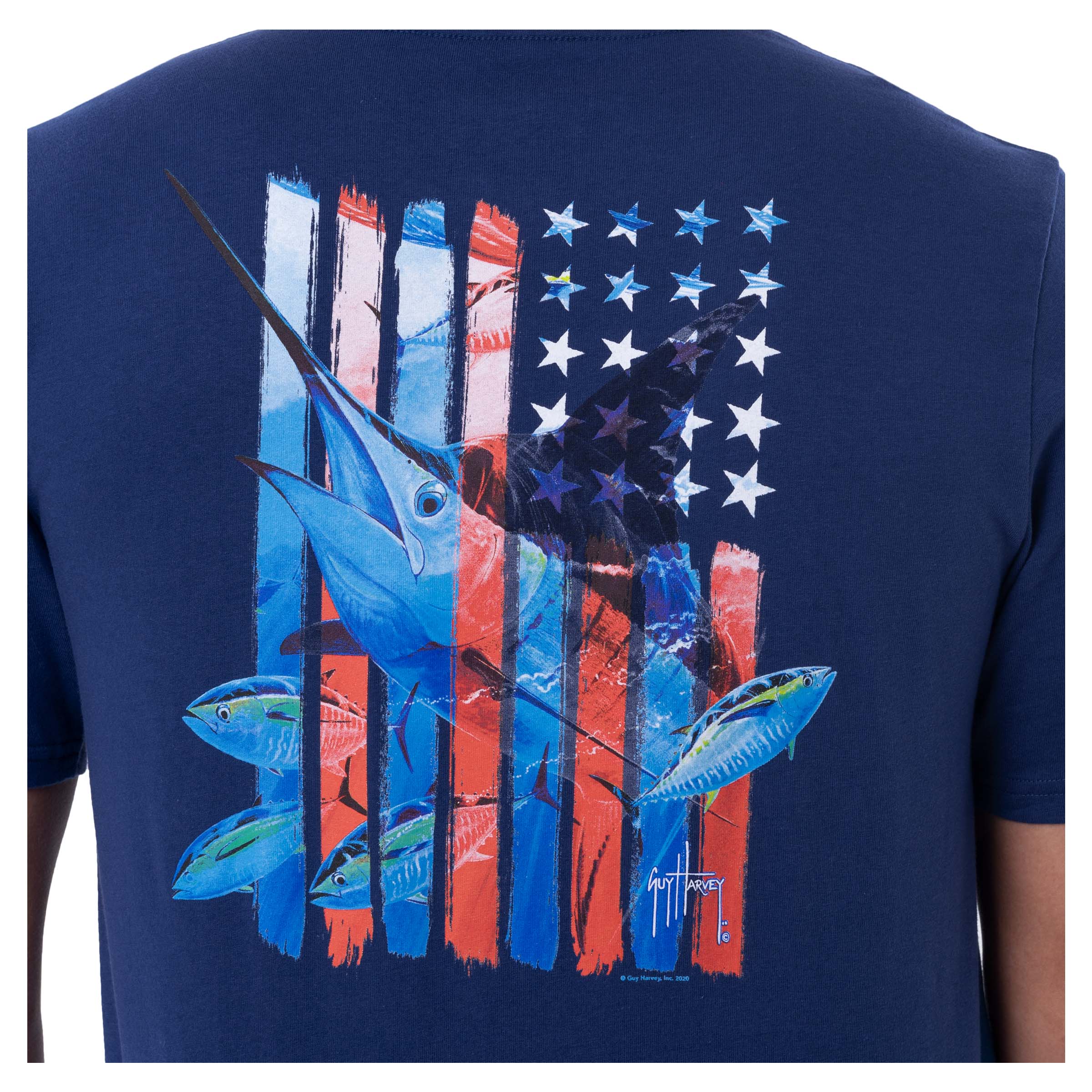 Men's Stars and Stripes Short Sleeve Pocket T-Shirt View 3