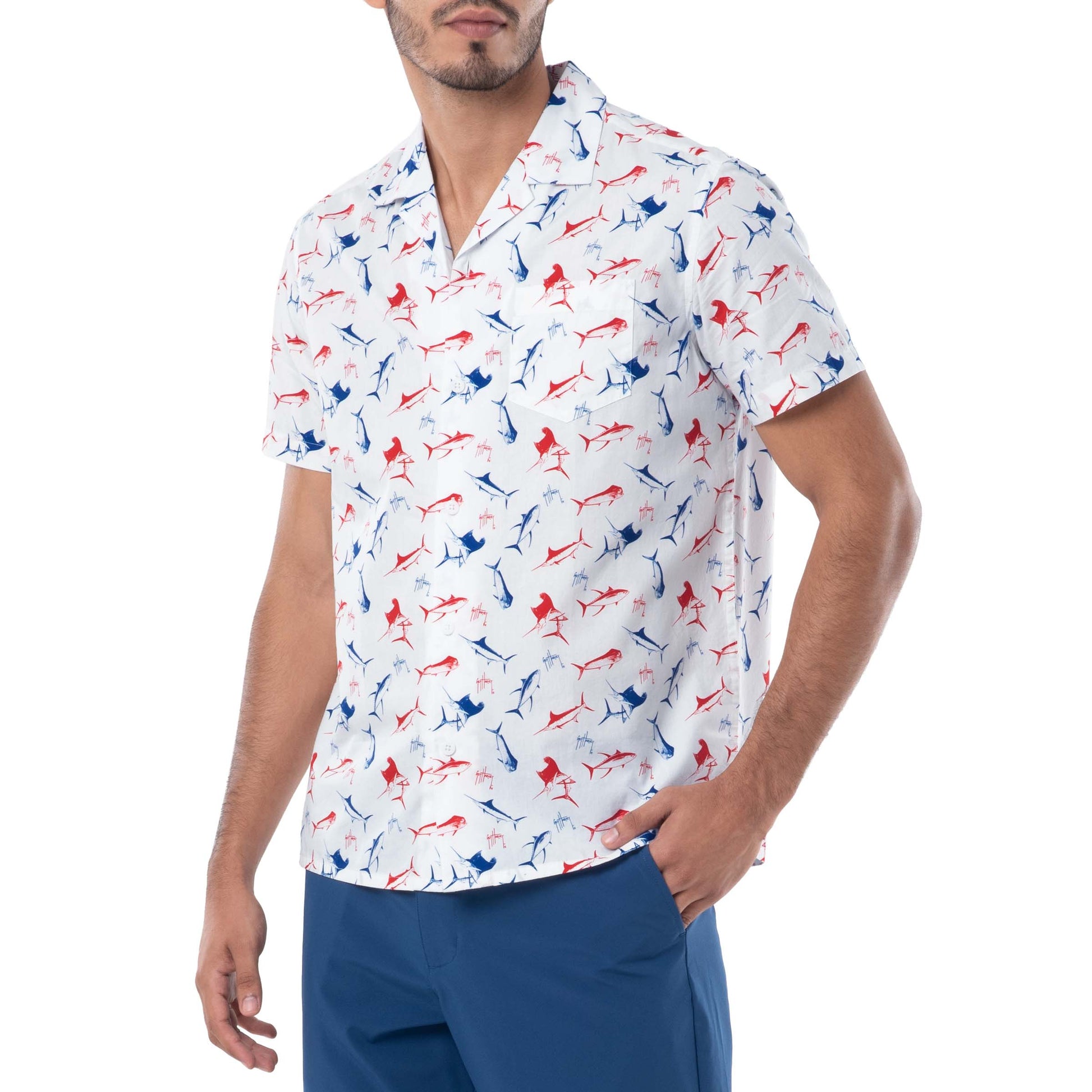 Men's Gamefish Americana Short Sleeve Fishing Shirt – Guy Harvey