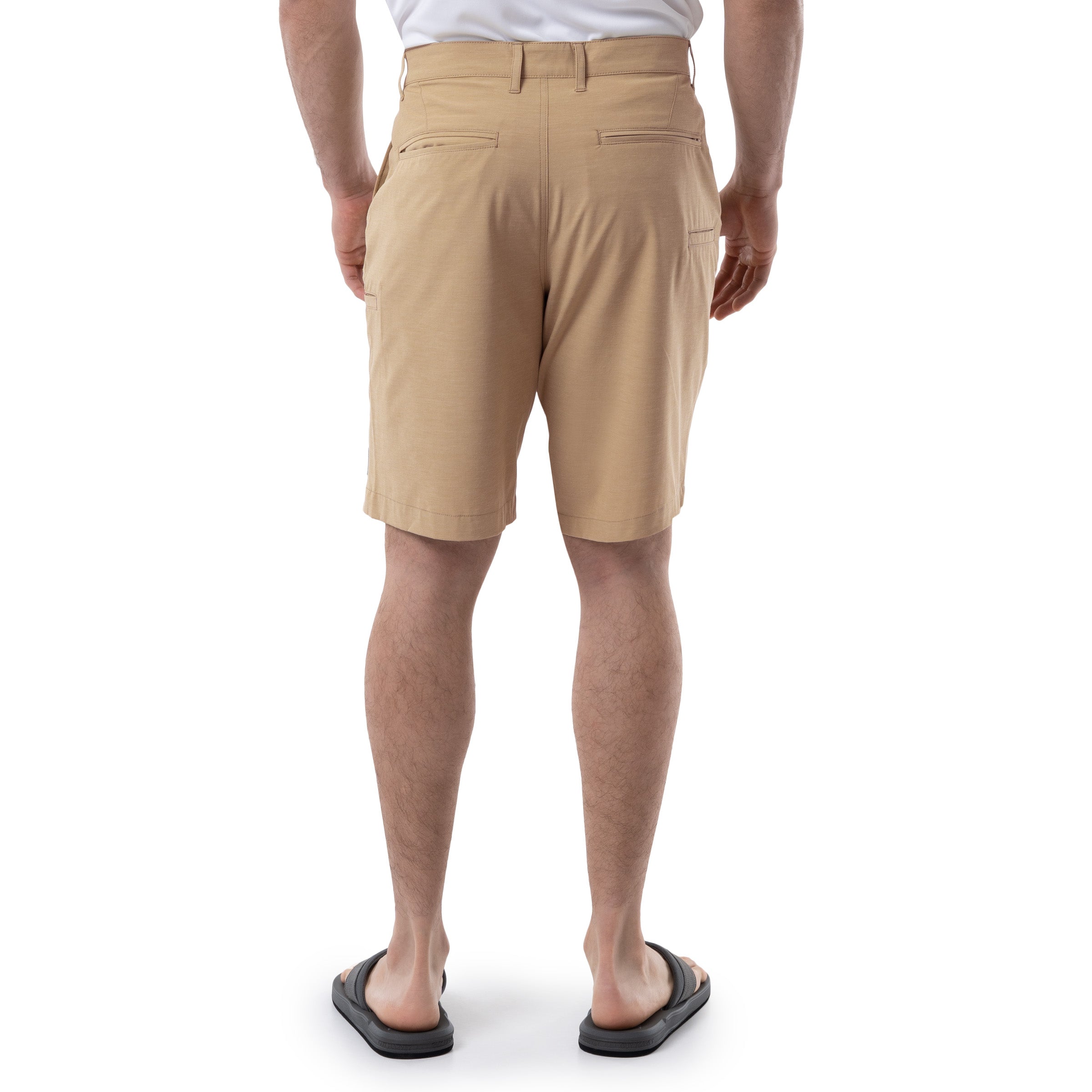 Men's Khaki Performance Hybrid Short 4-Way Stretch View 2