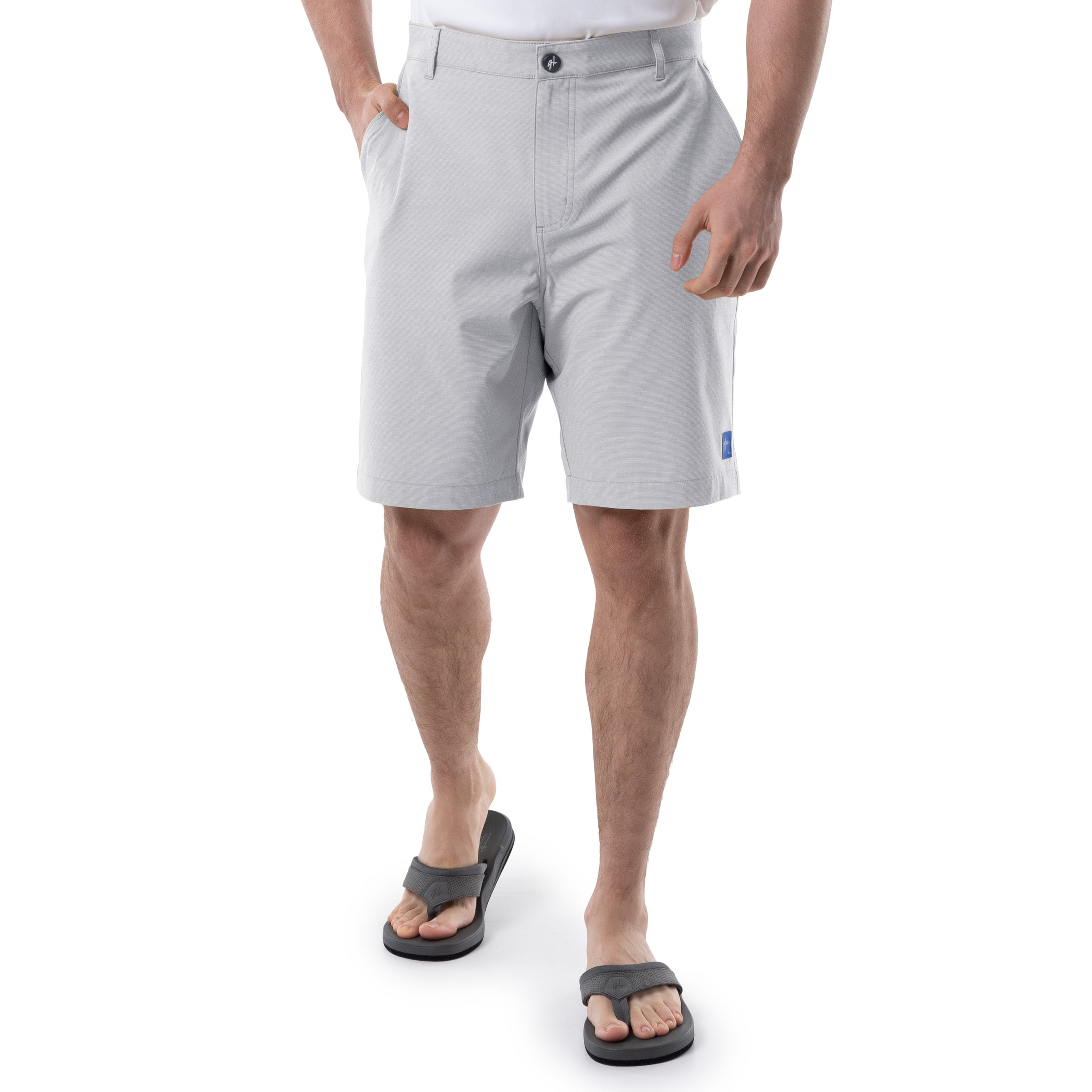 Men's Grey Performance Hybrid Short 4-Way Stretch View 1