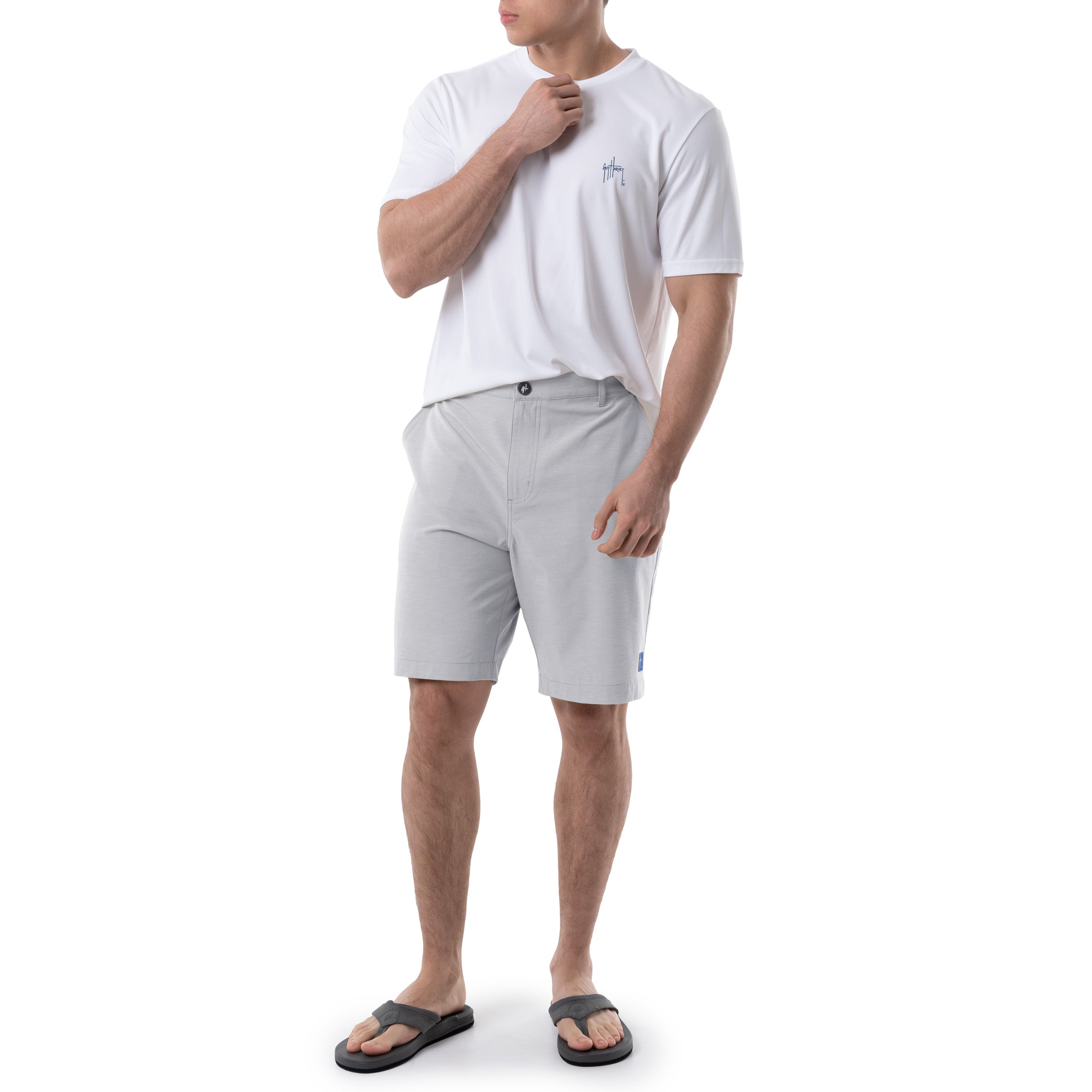 Men's Grey Performance Hybrid Short 4-Way Stretch View 9