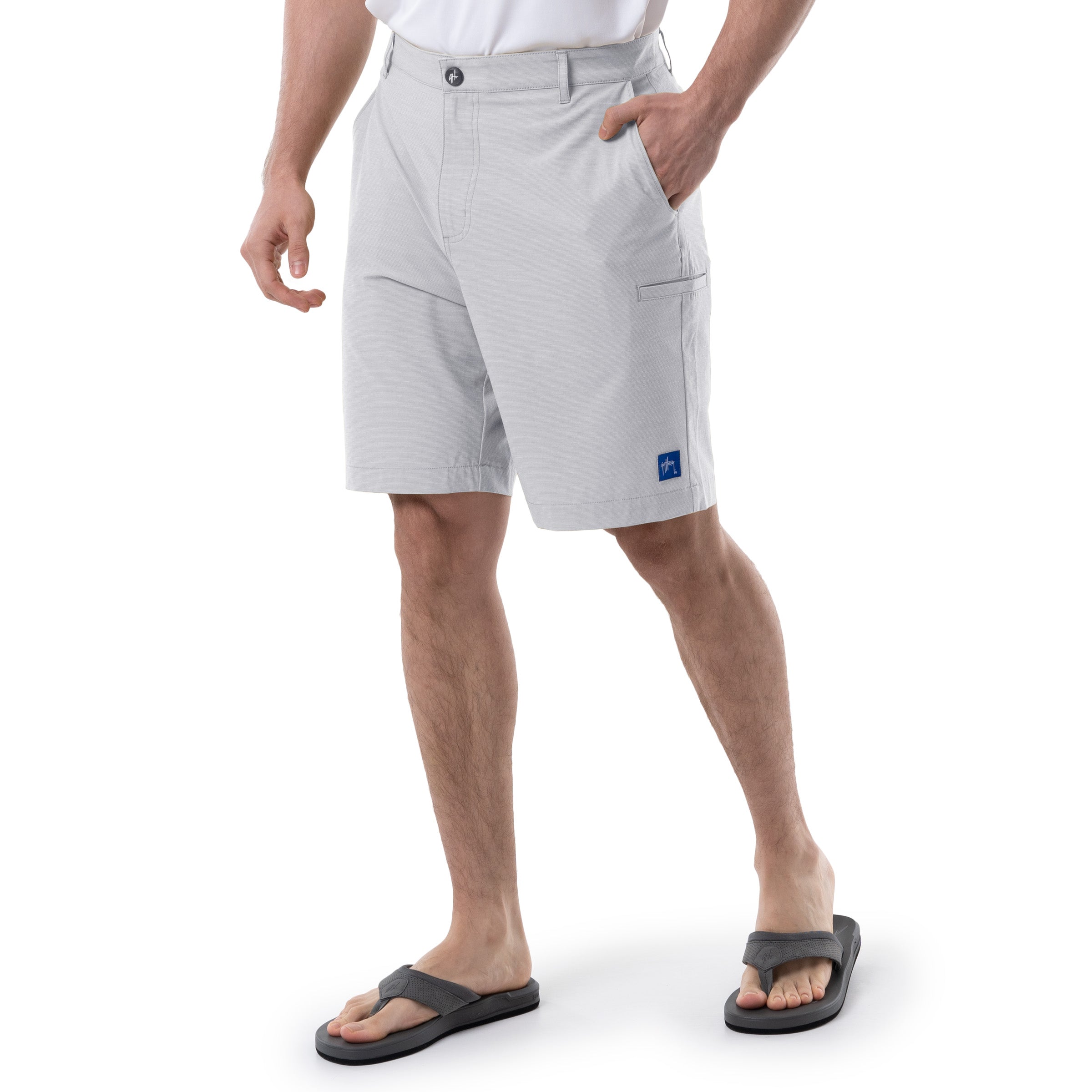 Men's Grey Performance Hybrid Short 4-Way Stretch View 5