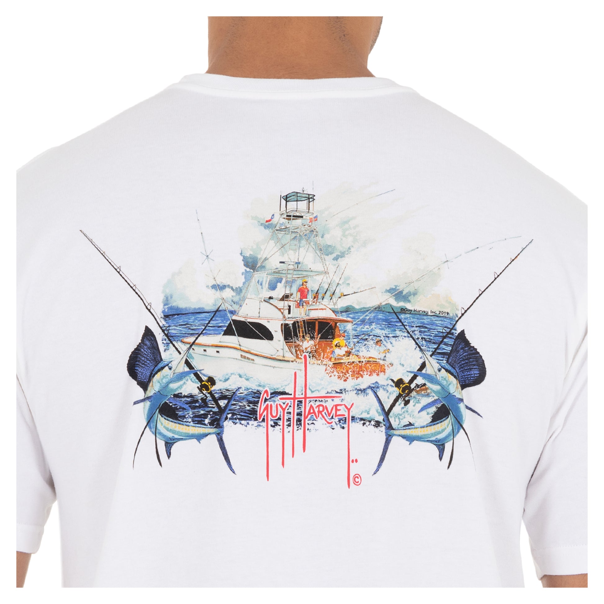 Guy Harvey | Men's Paradise Fishing Short Sleeve Pocket T-Shirt, Small
