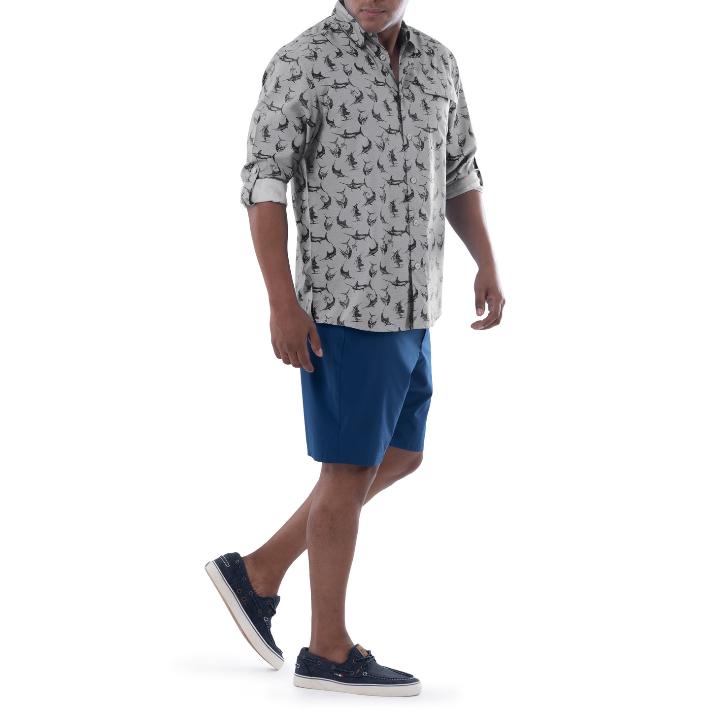 Men's Retro Billfish Long Sleeve Fishing Shirt