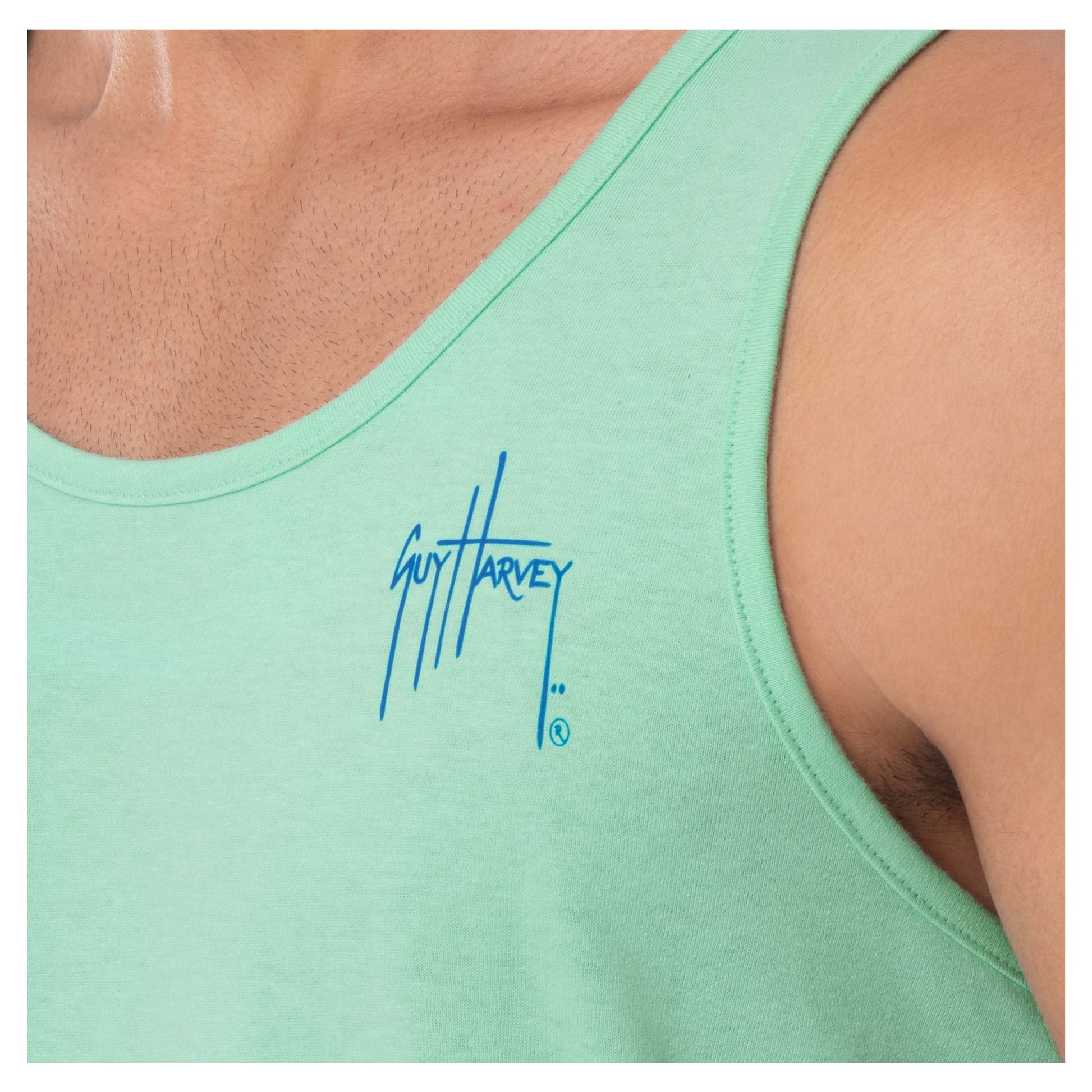 Men's Marlin Chaser Green Tank Top View 4